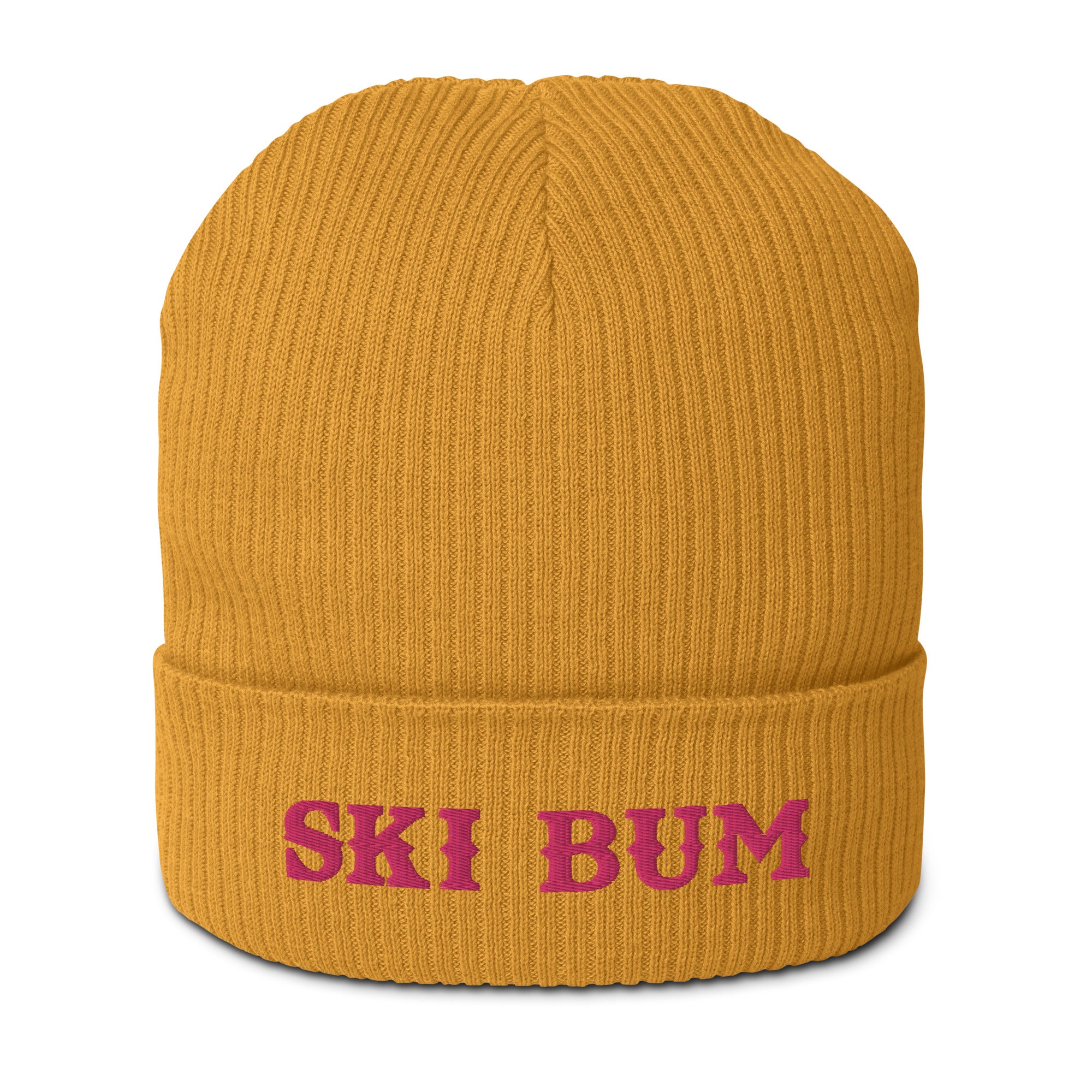 Bonnet côtelé en coton biologique Ski Bum Flamingo