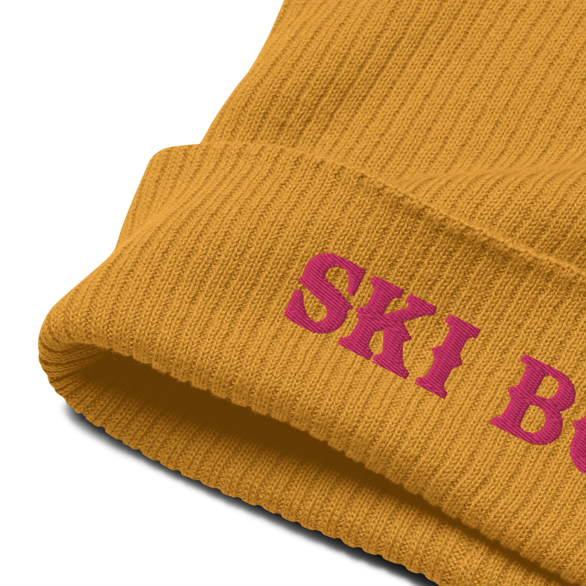 Bonnet côtelé en coton biologique Ski Bum Flamingo