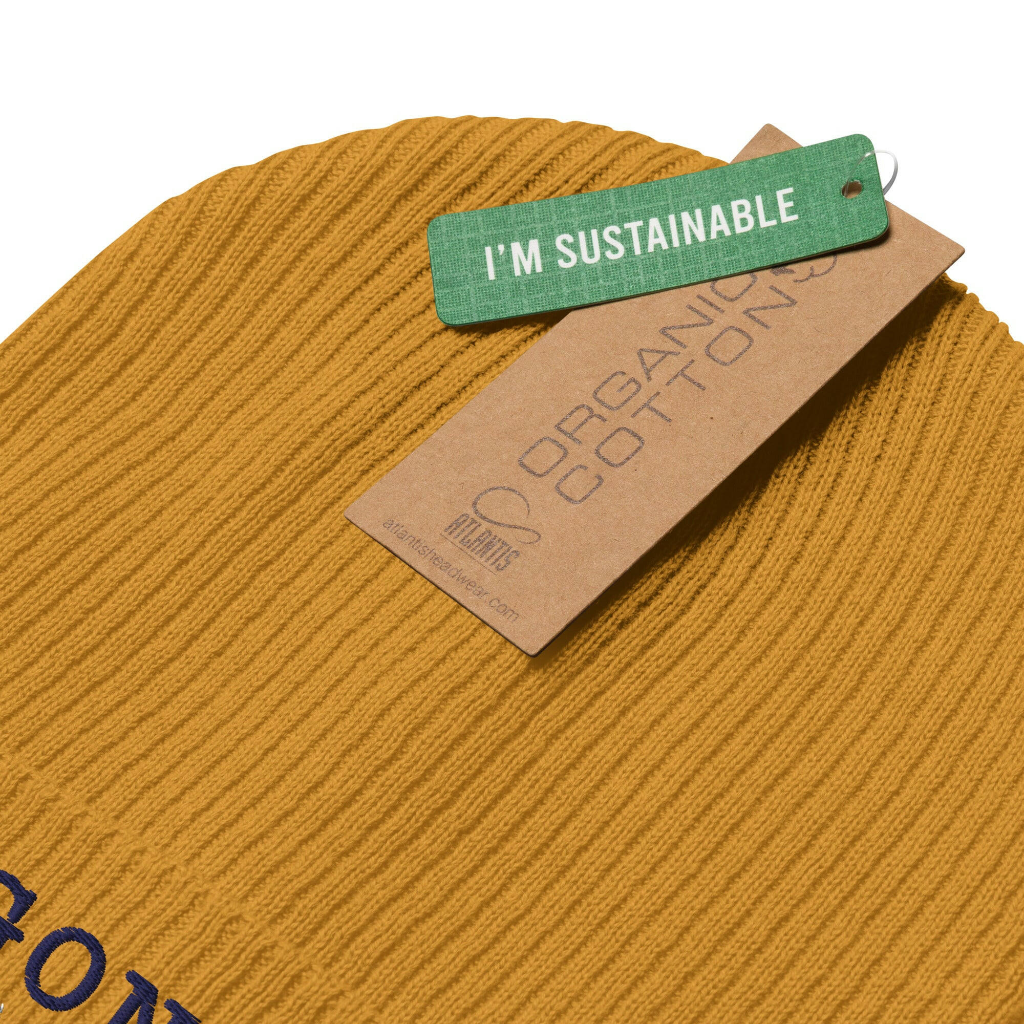 Bonnet côtelé en coton biologique Gone Camping Navy/White