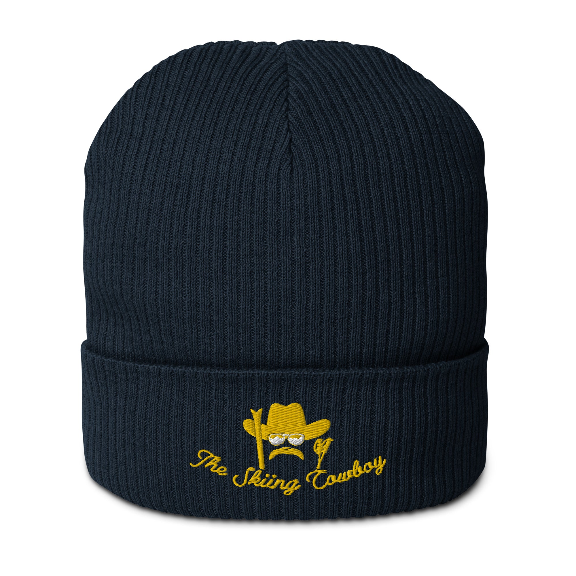 Organic ribbed beanie The Skiing Cowboy Gold