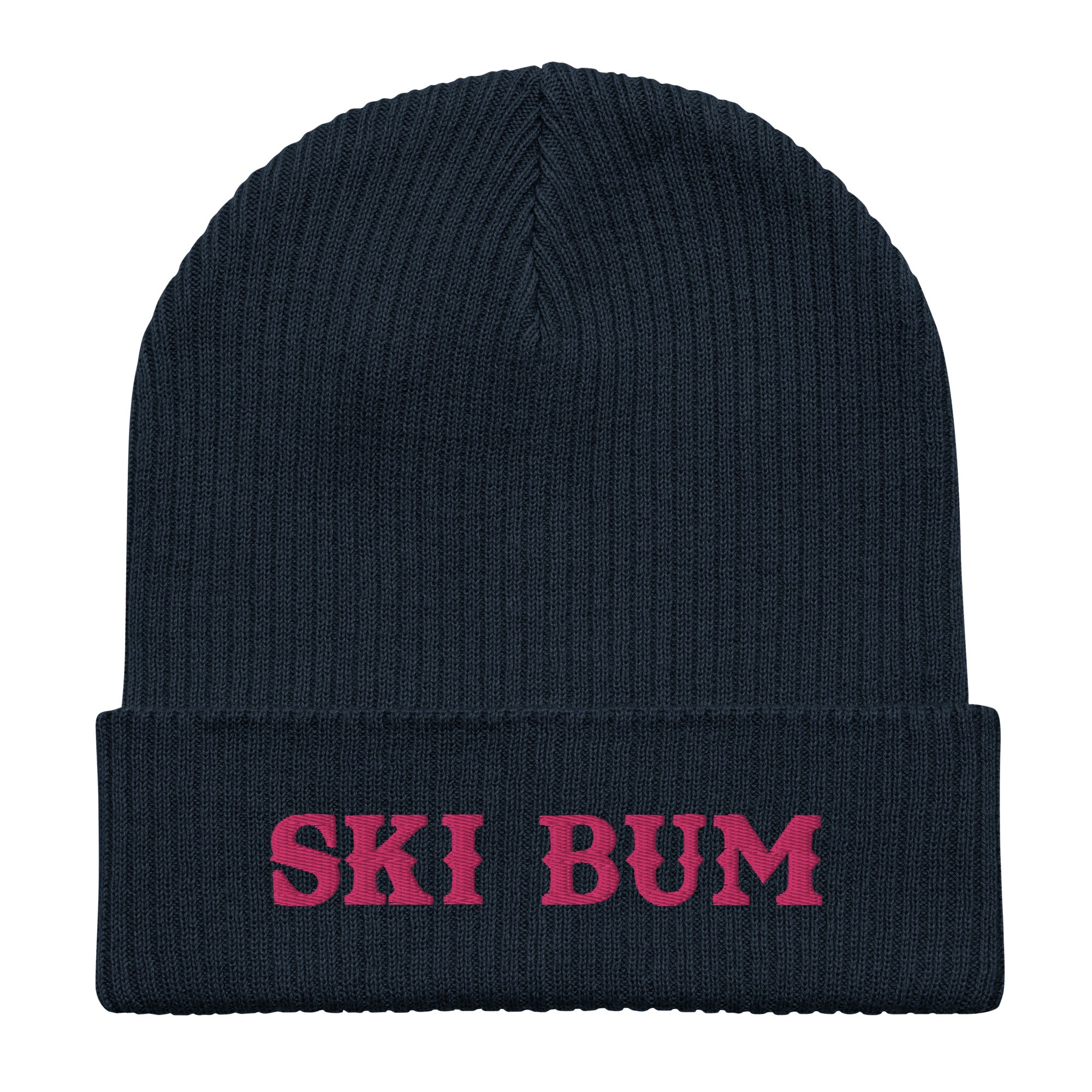 Bonnet côtelé en coton biologique Ski Bum Flamingo