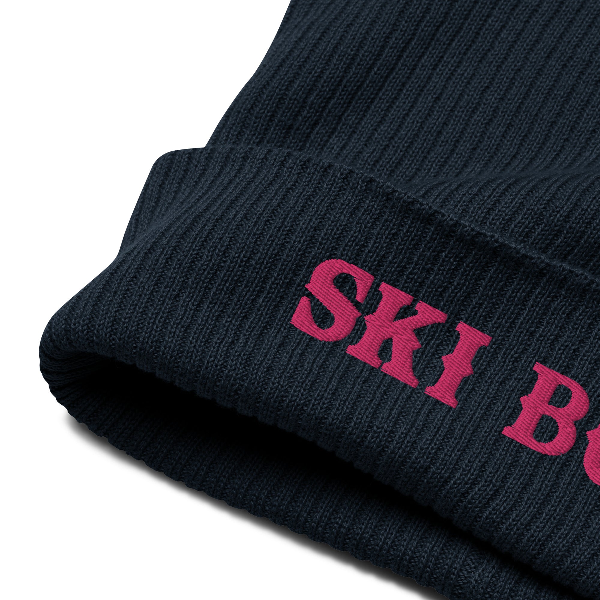 Bonnet côtelé en coton biologique Ski Bum Flamingo