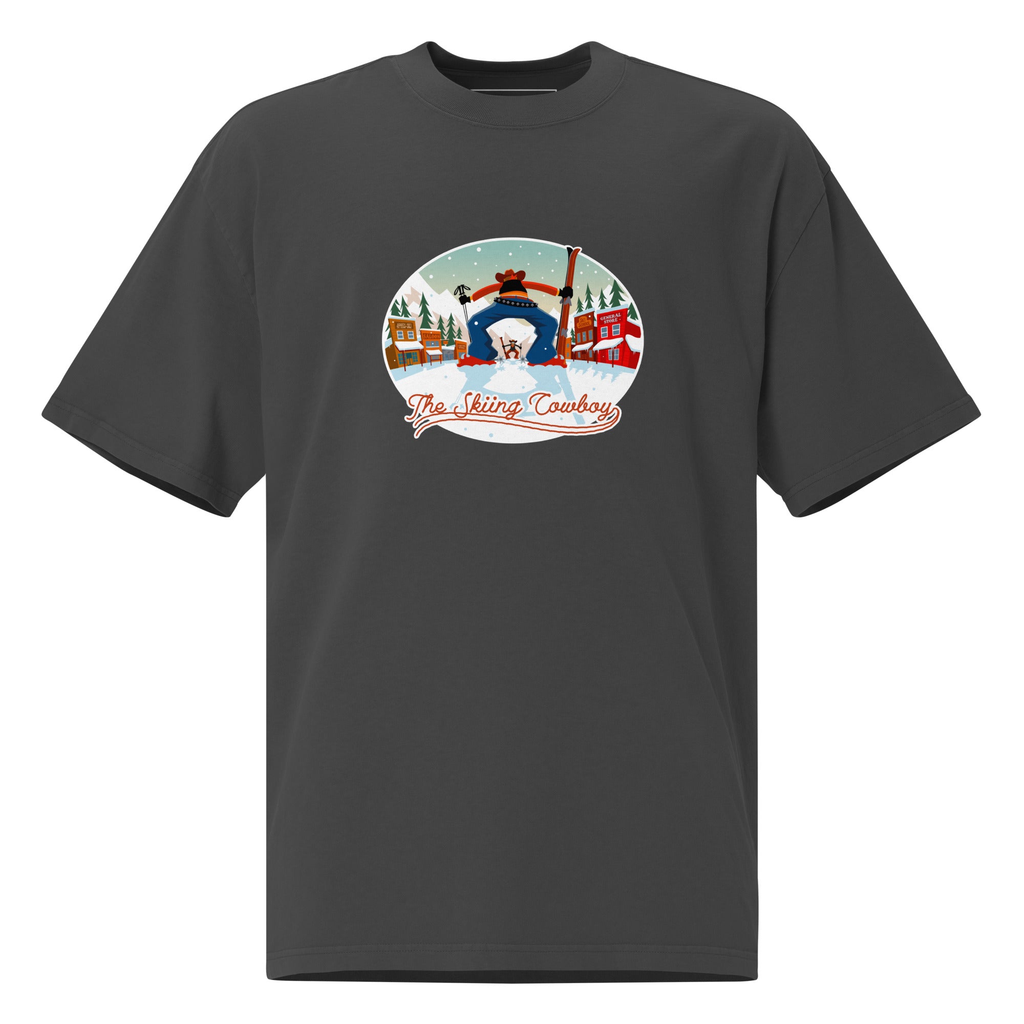 T-shirt oversize épais en cotton Ski Fight at OK Corral