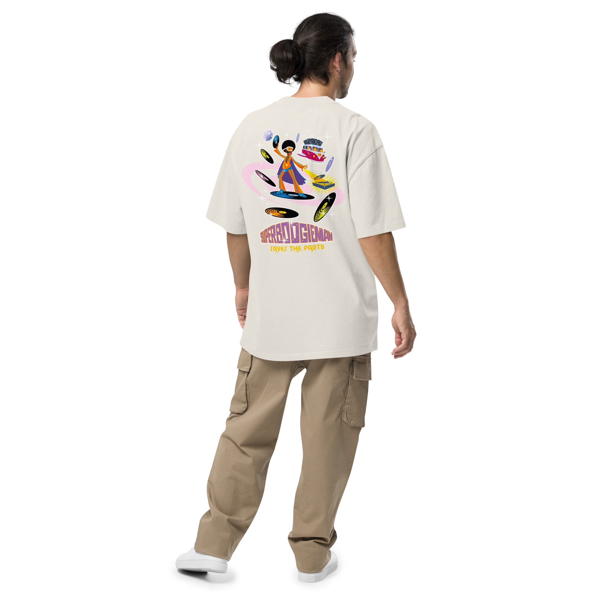 T-shirt oversize épais en cotton Superboogieman (face & dos)