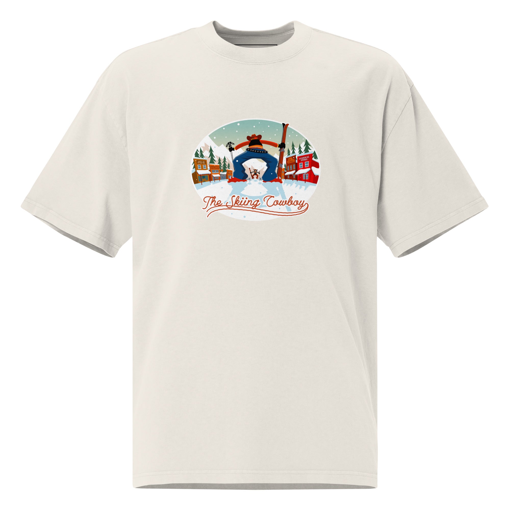 T-shirt oversize épais en cotton Ski Fight at OK Corral