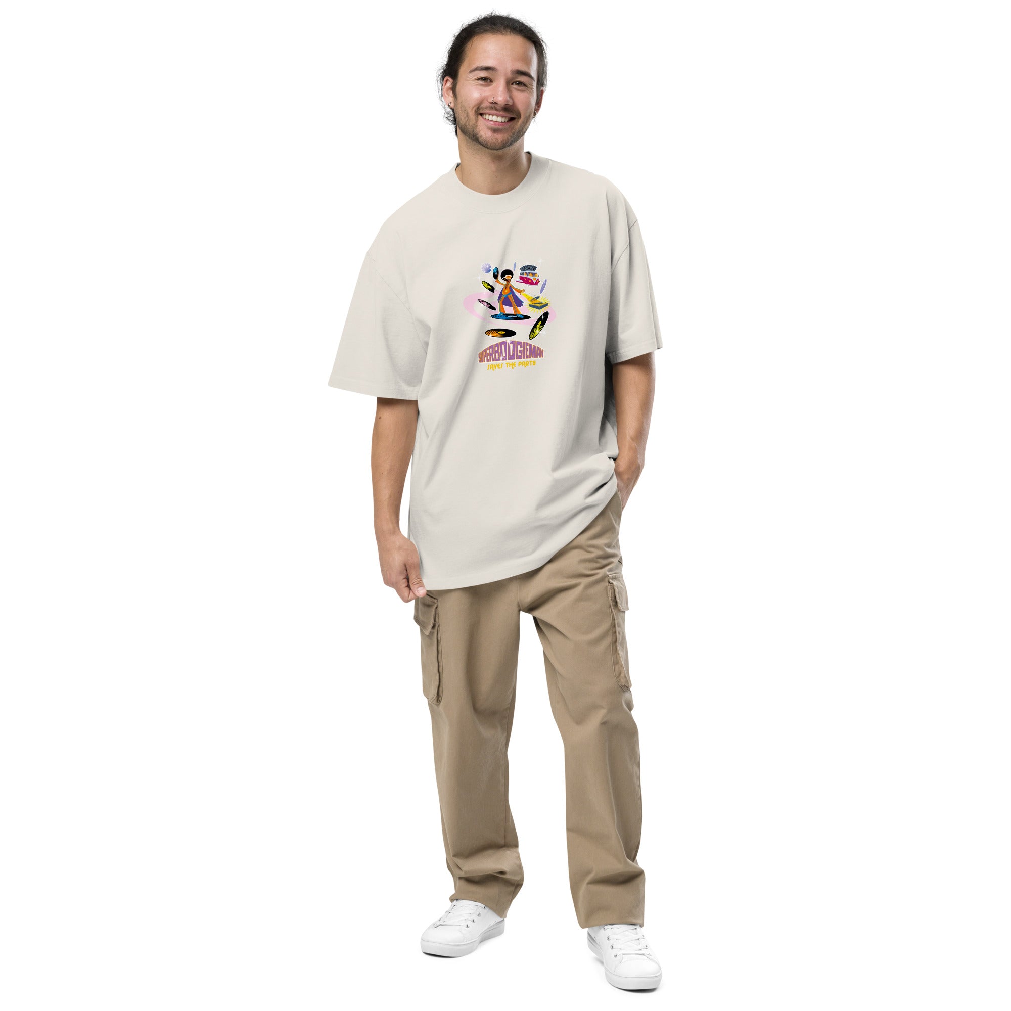 T-shirt oversize épais en cotton Superboogieman (face & dos)