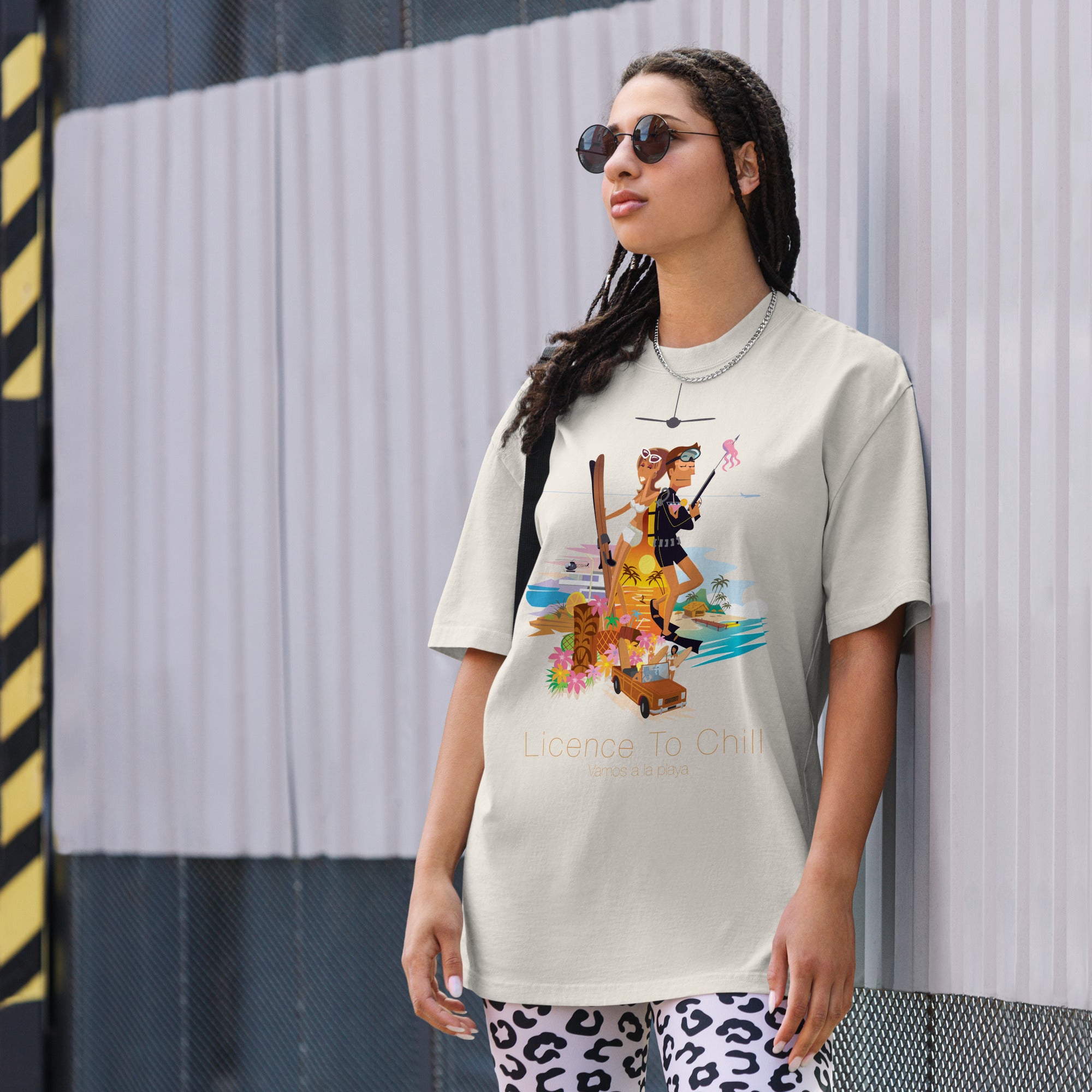 Oversized heavy blend cotton t-shirt License To Chill Vamos a la Playa