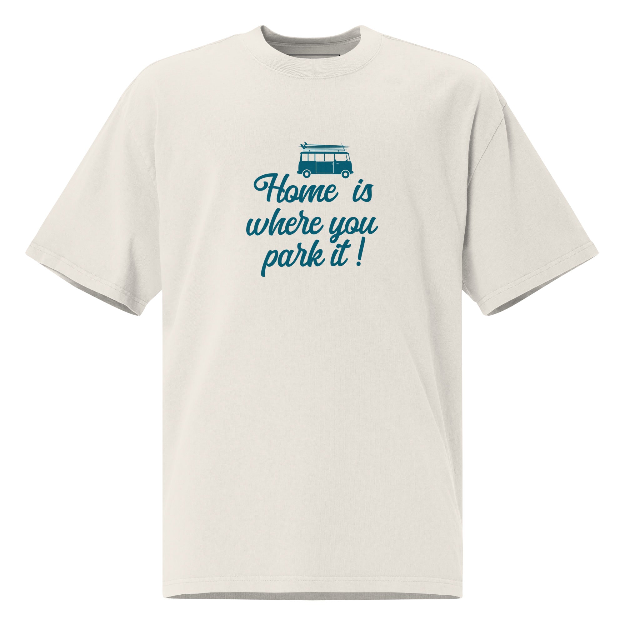 T-shirt oversize épais en coton Blue Surf Combi Home is where you park it