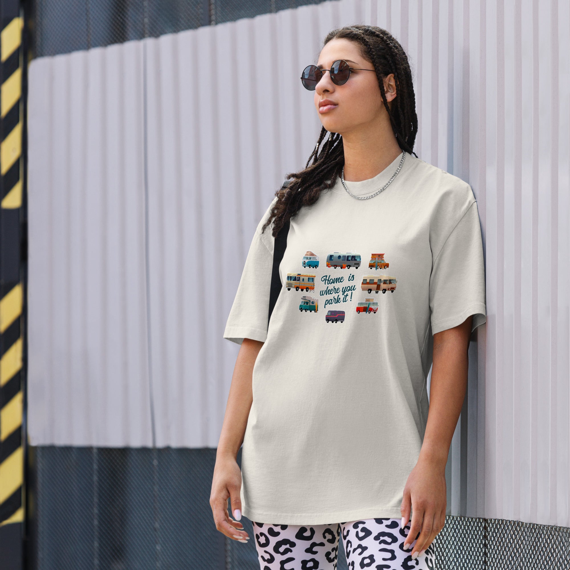 T-shirt oversize épais en coton Square Vintage Campers