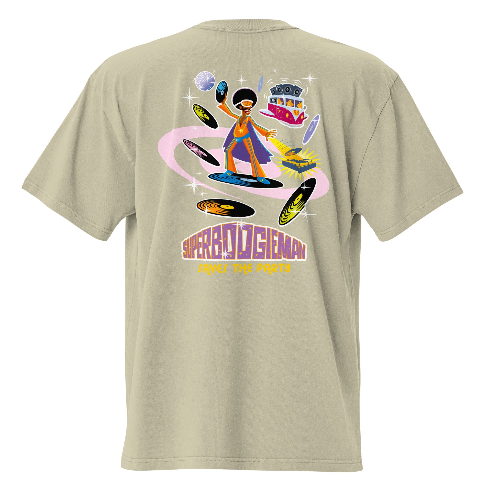 T-shirt oversize épais en cotton Superboogieman (face & dos)