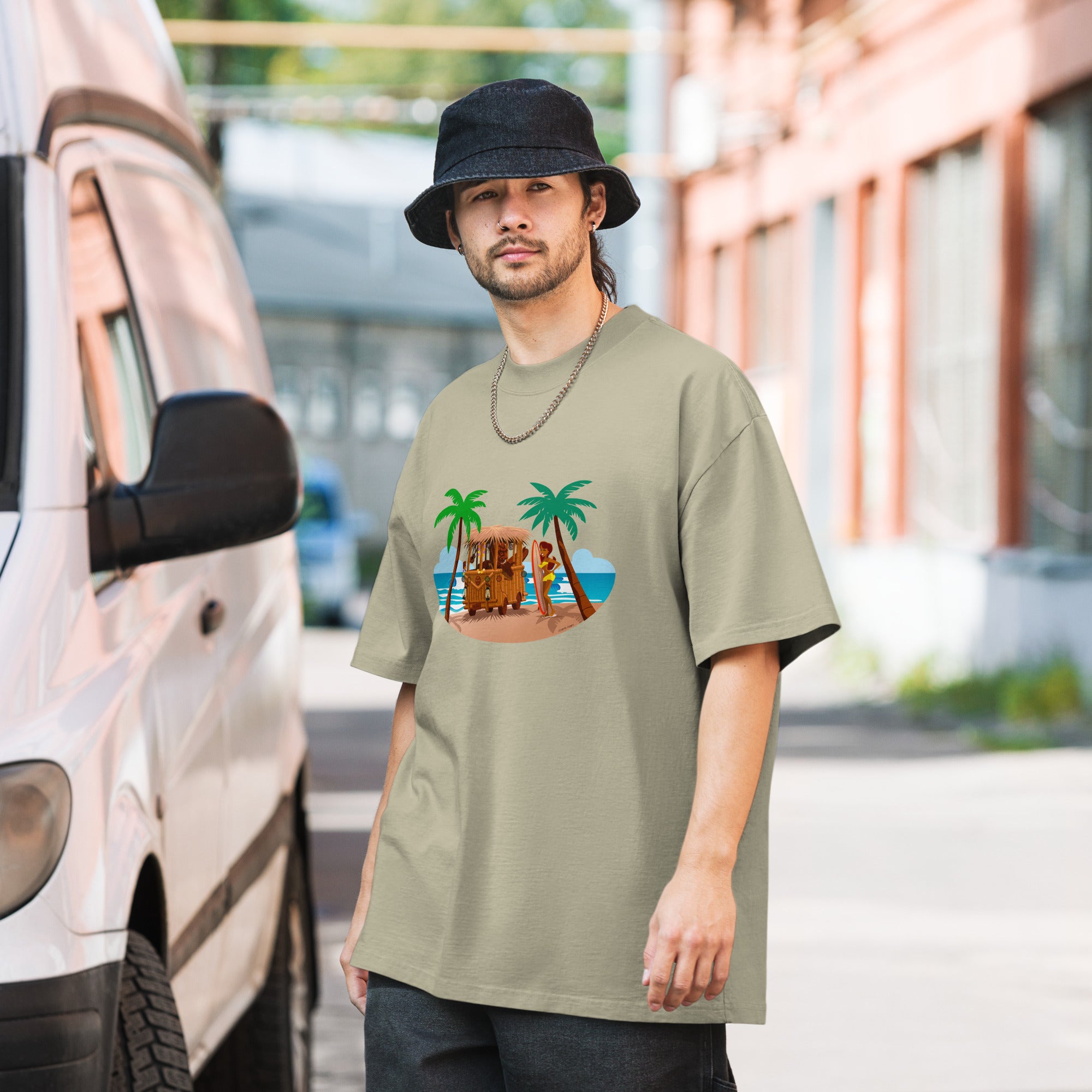 Oversized heavy blend cotton t-shirt Tiki Kombi