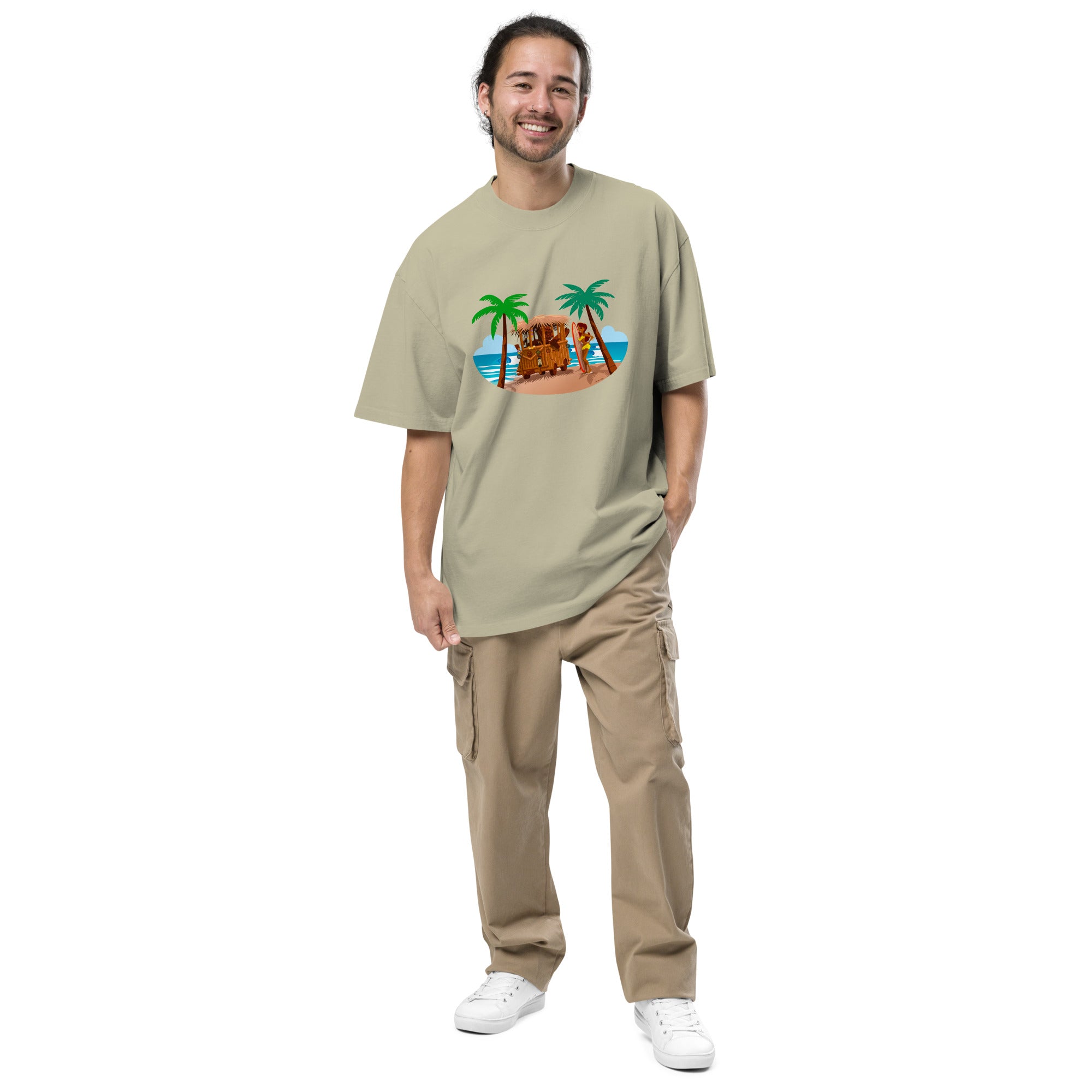 Oversized heavy blend cotton t-shirt Tiki Kombi