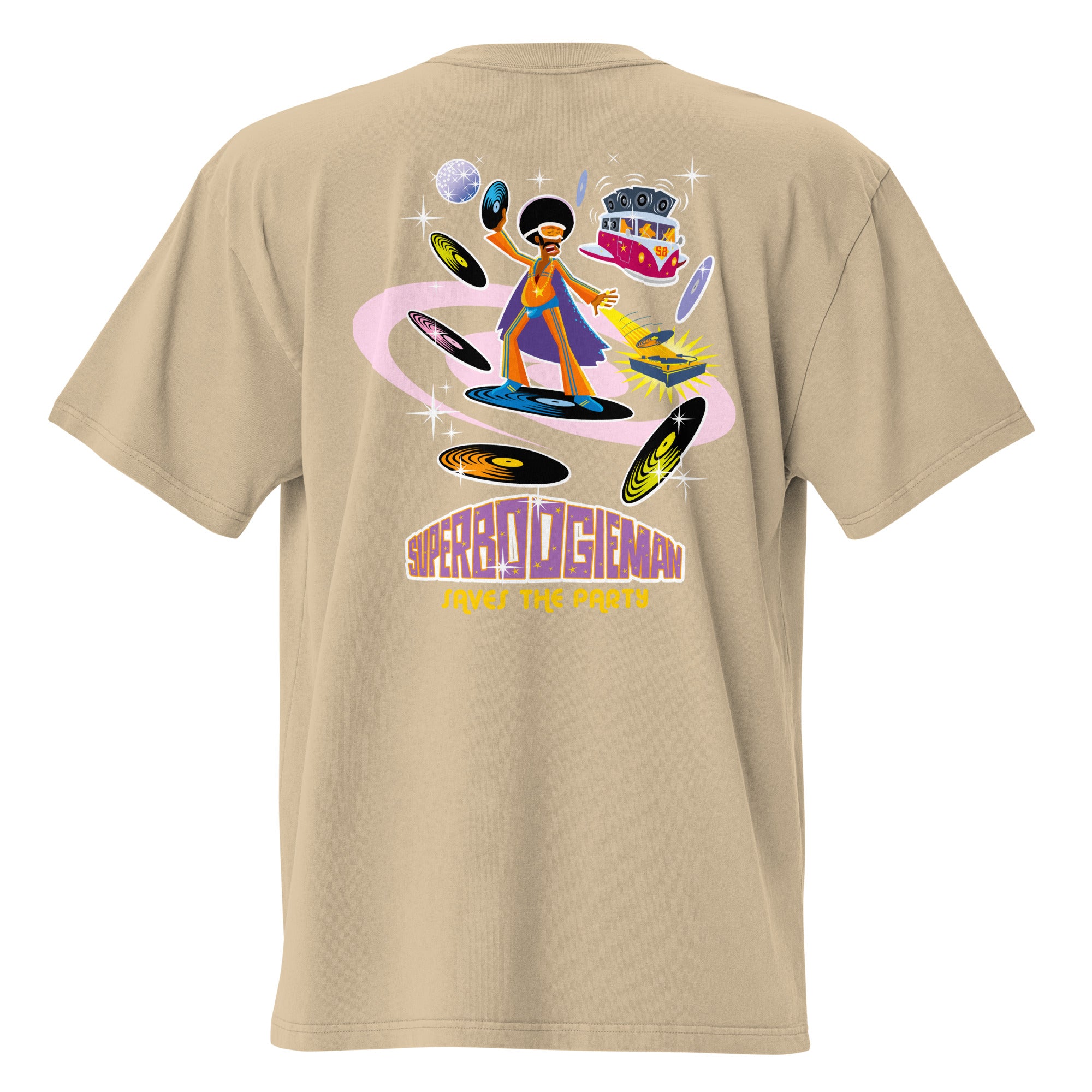 T-shirt oversize épais en cotton Superboogieman (face & dos)