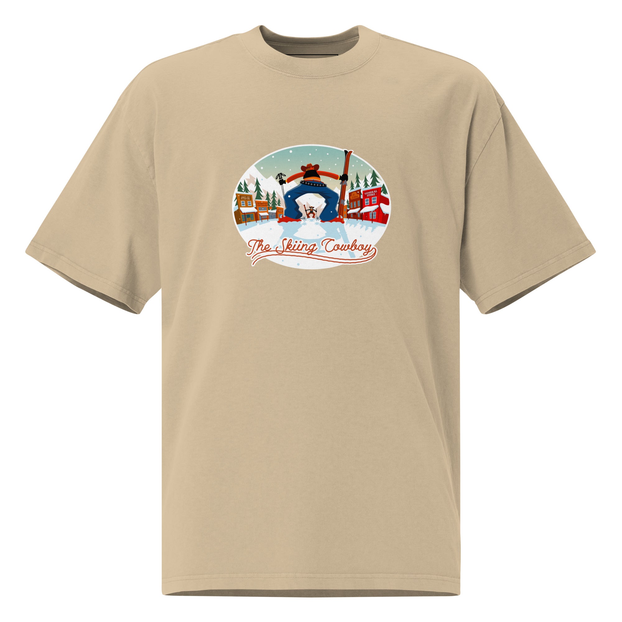 T-shirt oversize épais en cotton Ski Fight at OK Corral