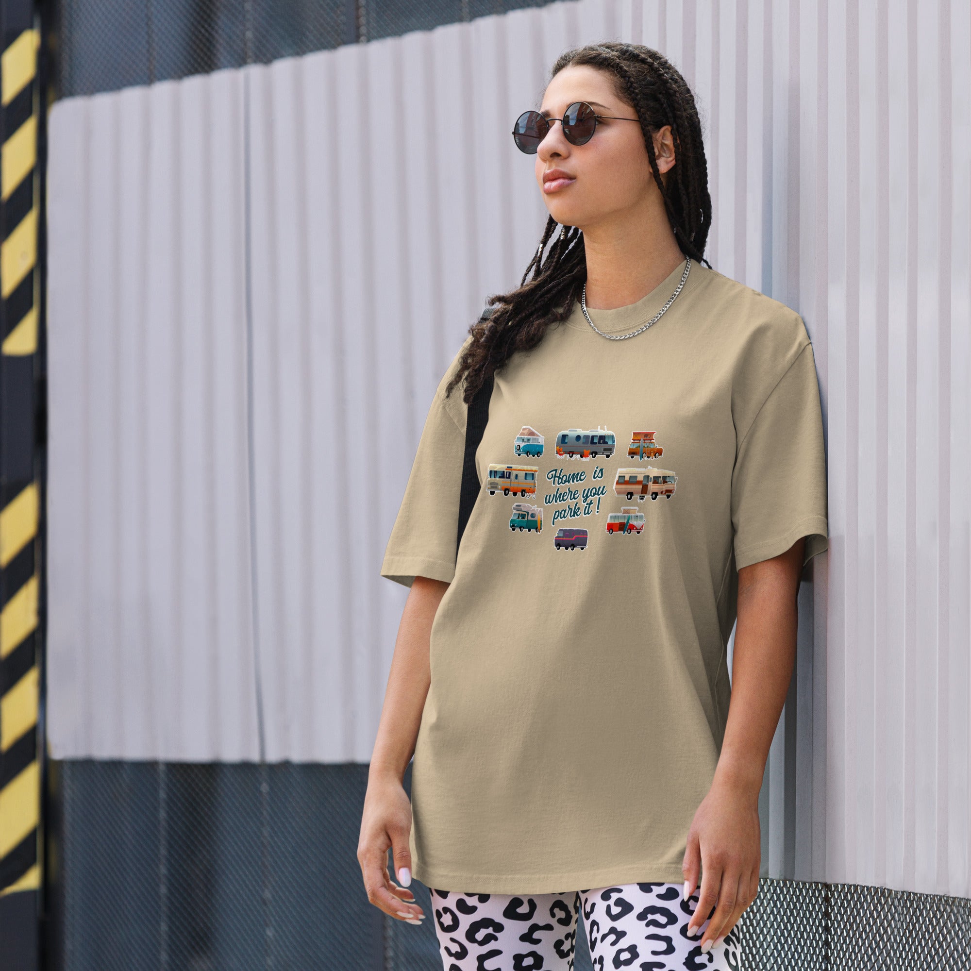 T-shirt oversize épais en coton Square Vintage Campers