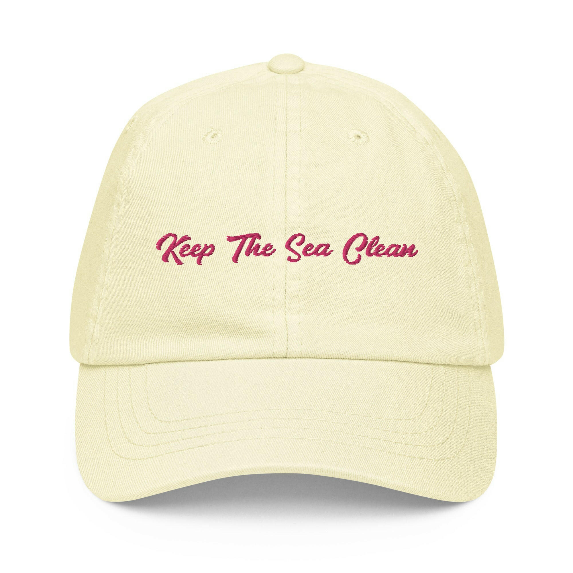 Pastel Baseball Cap Keep The Sea Clean Flamingo