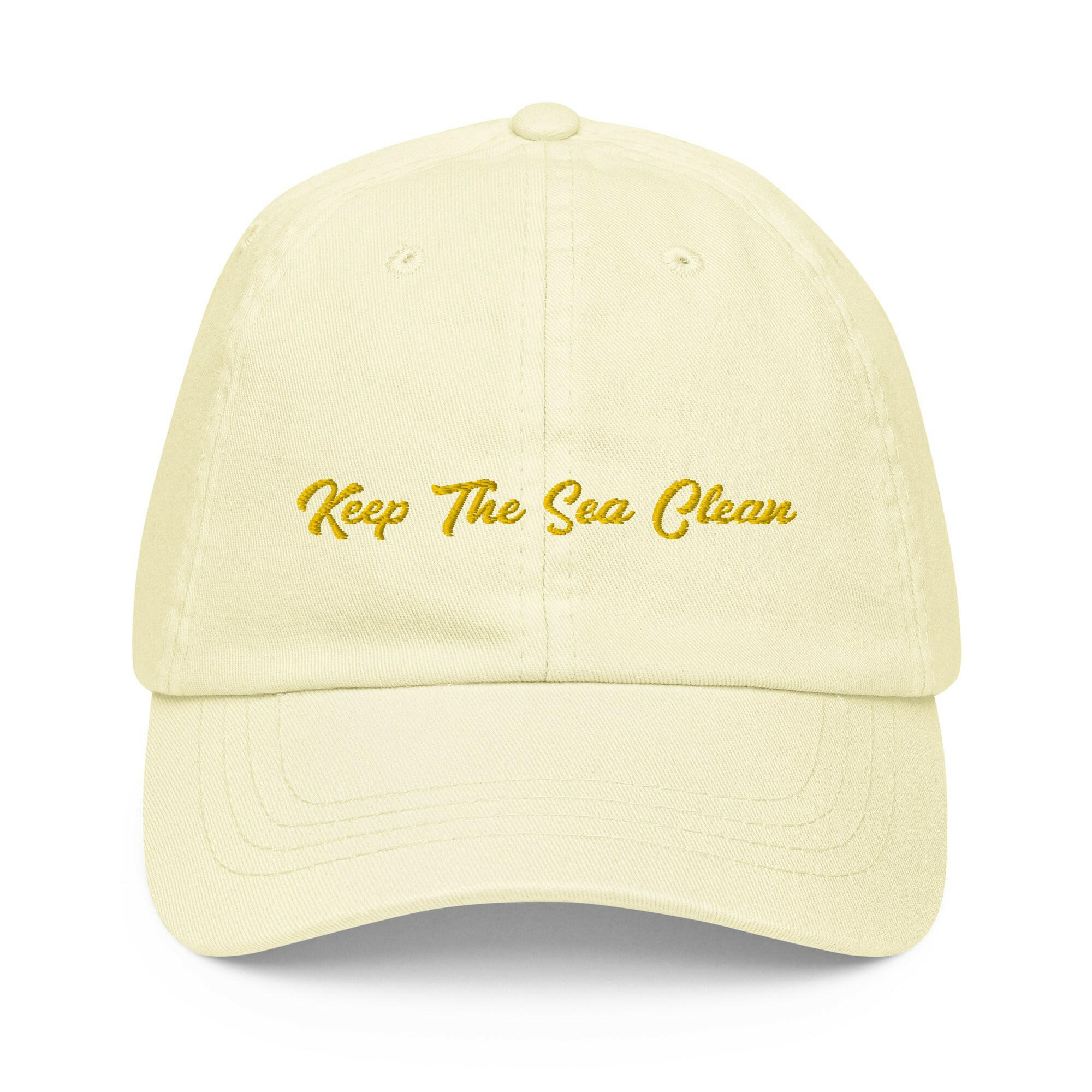 Casquette de baseball pastel Keep The Sea Clean Gold