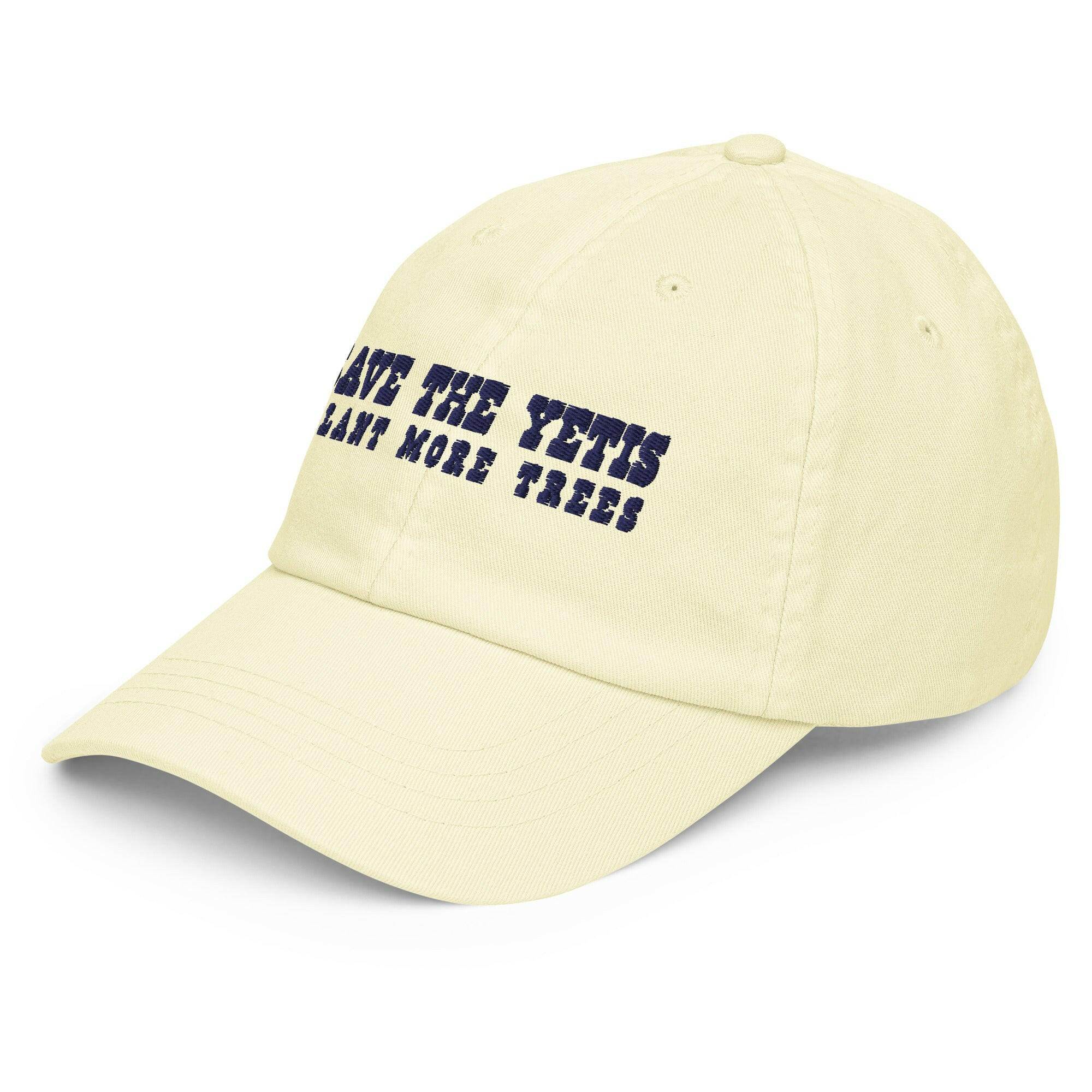 Casquette de baseball pastel Save the Yetis, Plant more Trees bleu marine