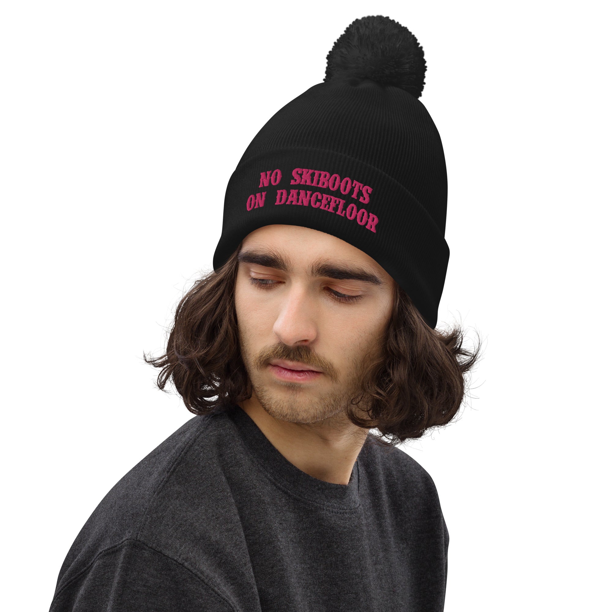 Pom pom beanie No Skiboots on Dancefloor Flamingo