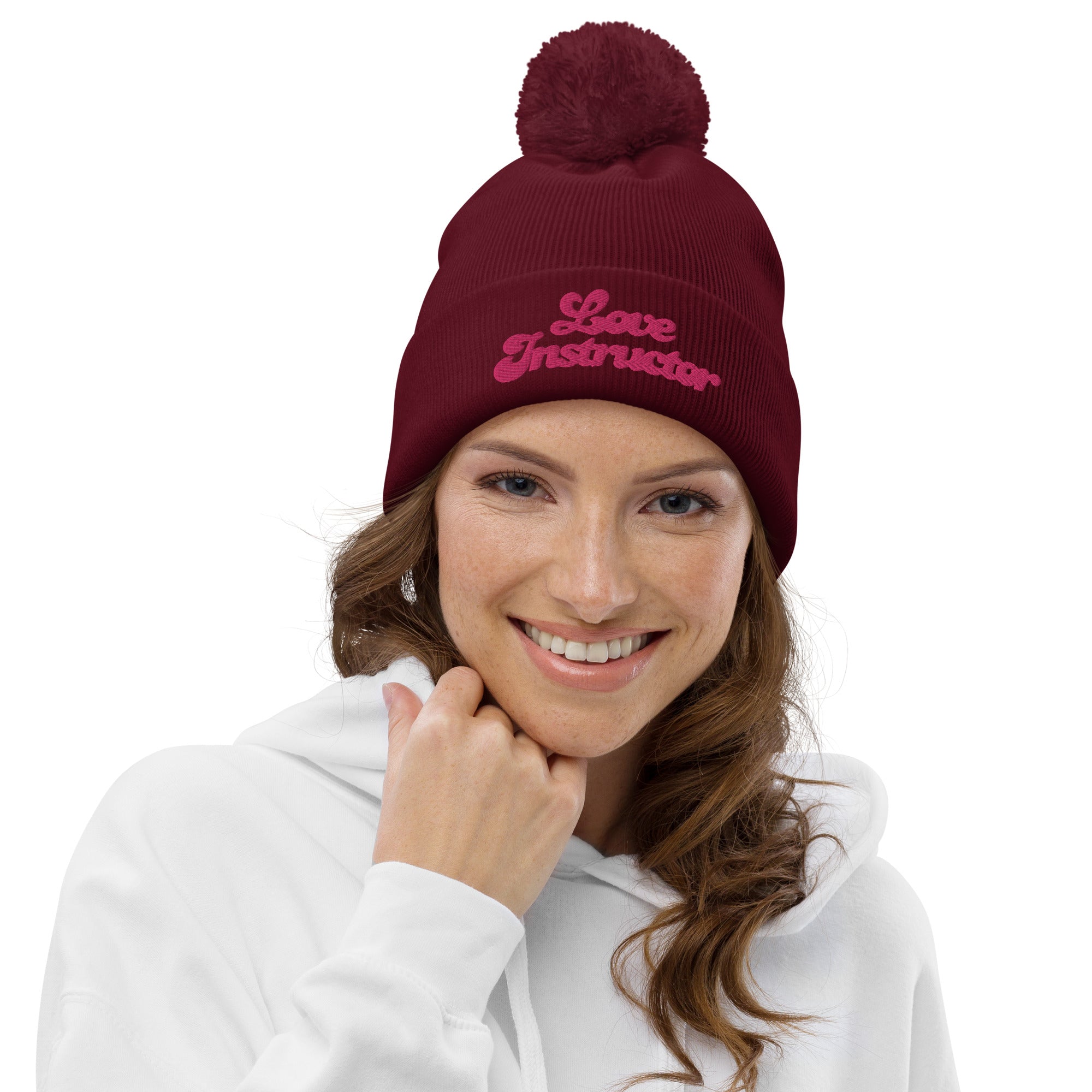 Pom pom beanie Love Instructor Flamingo