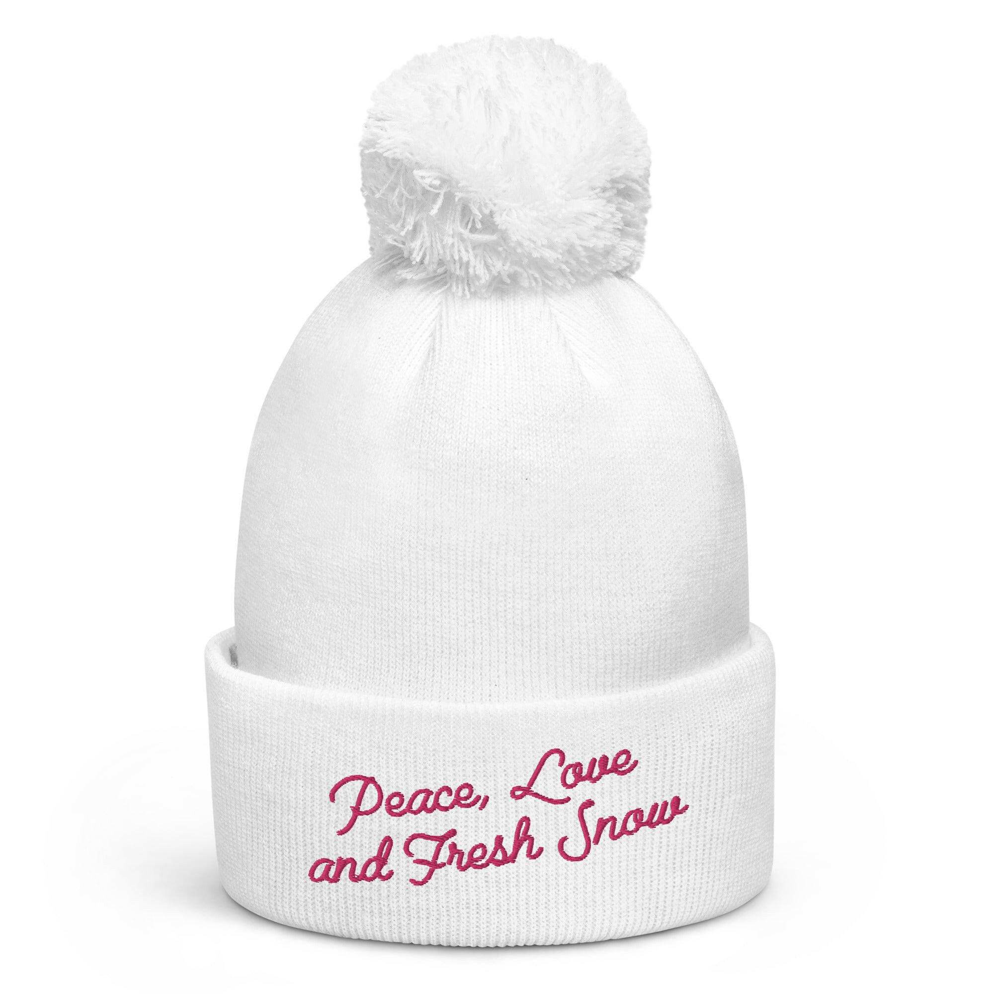 Bonnet à pompon Peace, Love and Fresh Snow Flamingo
