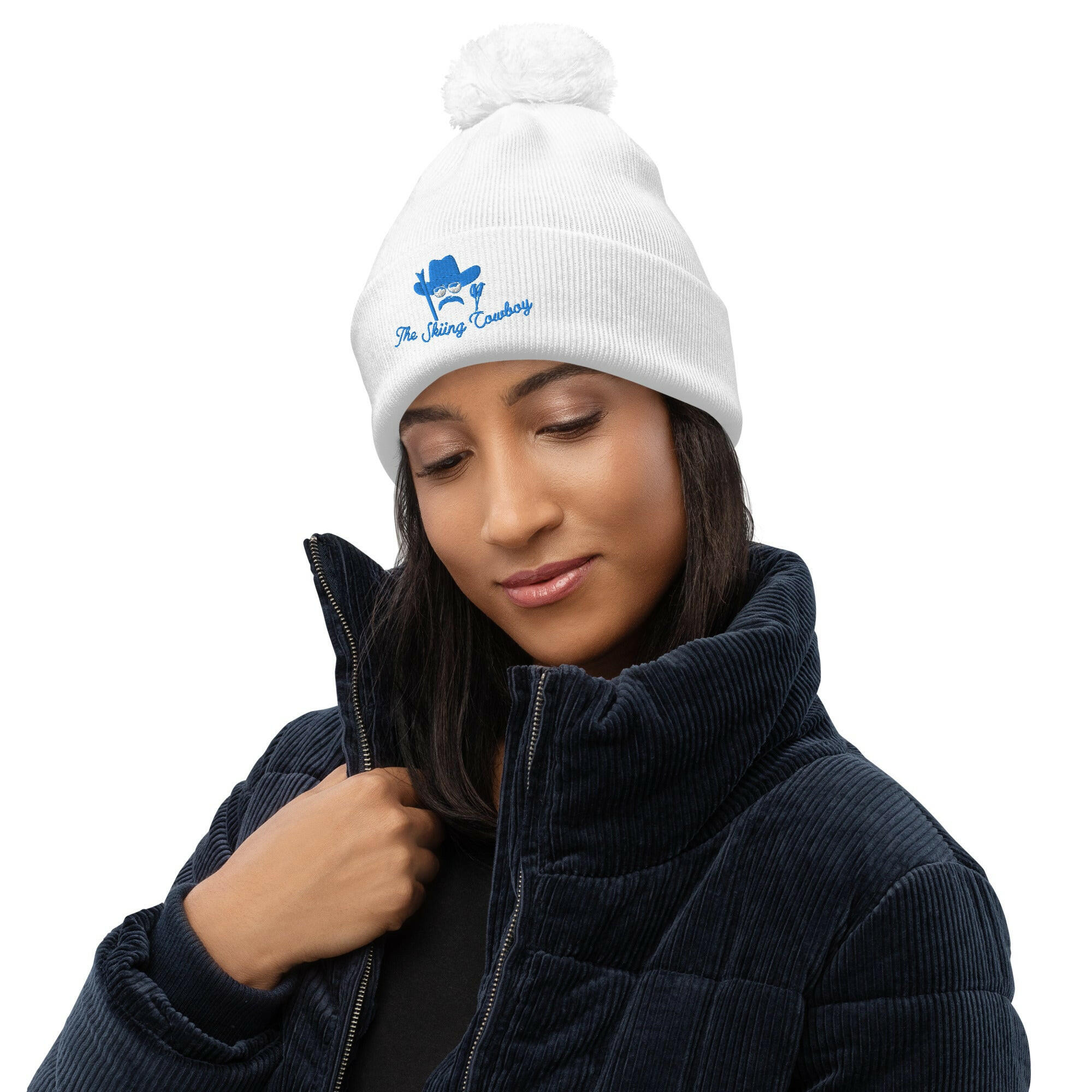 Pom pom beanie The Skiing Cowboy Blue