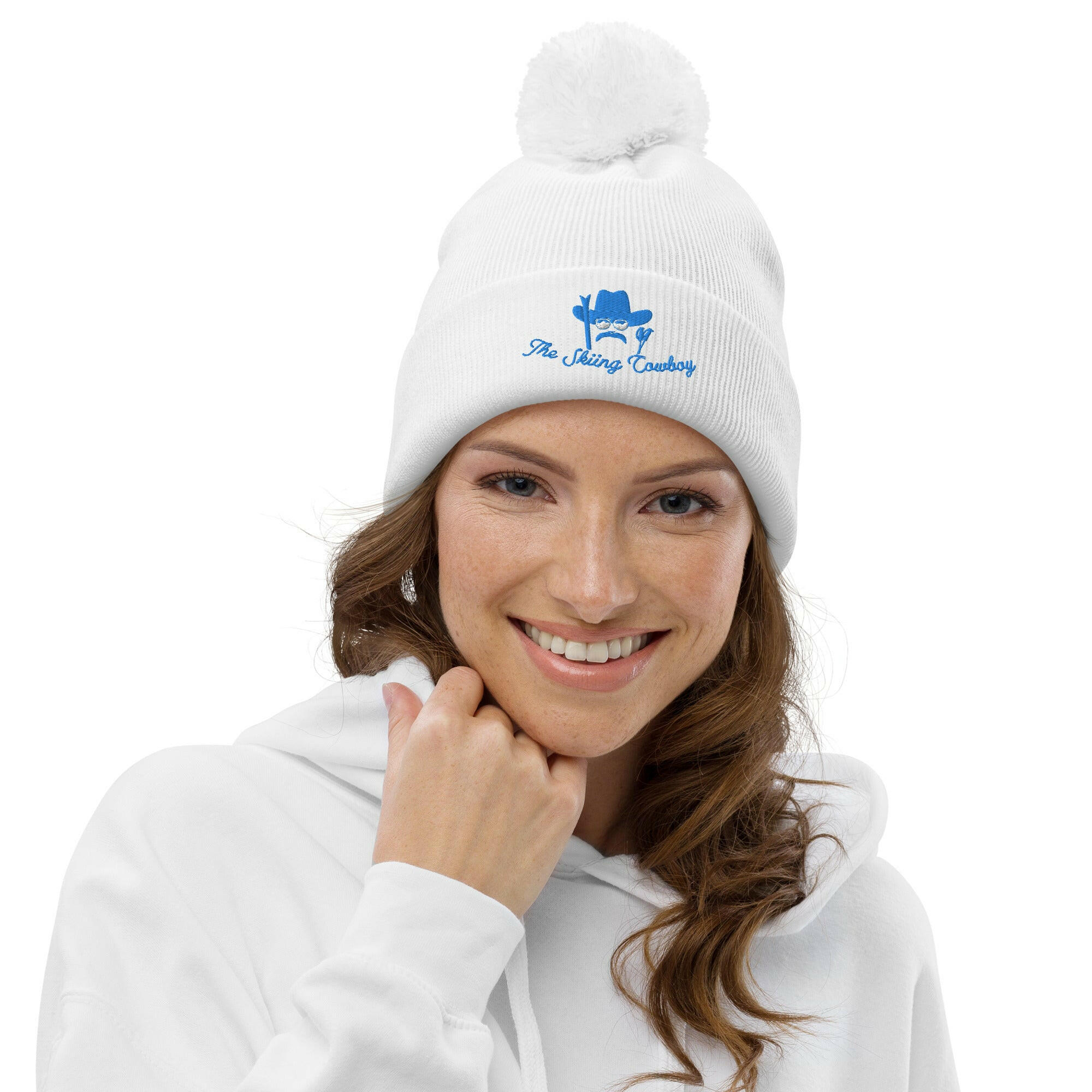 Pom pom beanie The Skiing Cowboy Blue