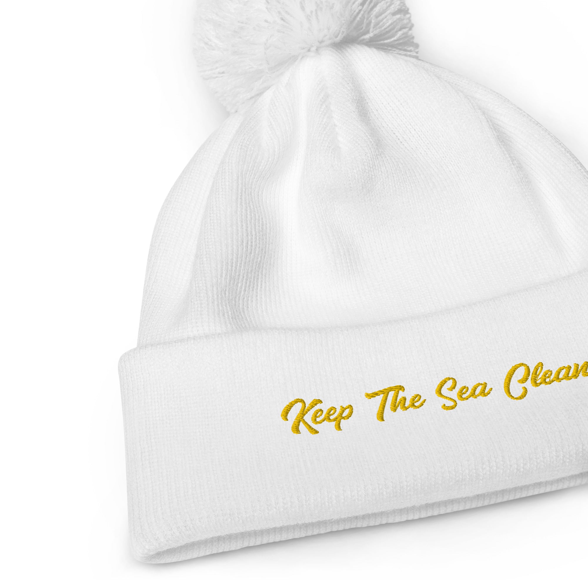 Bonnet à pompon Keep The Sea Clean Gold