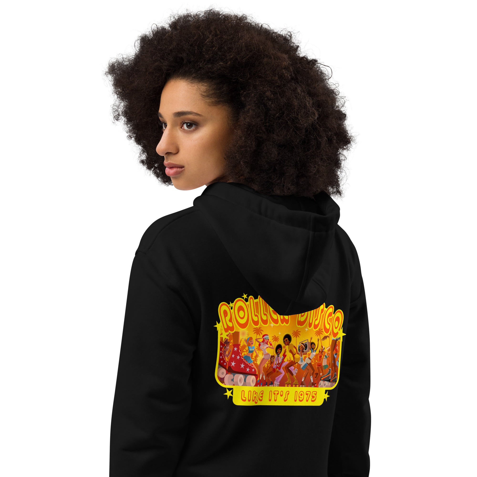 Sweat à capuche premium écologique Roller Disco 1975 (dos)