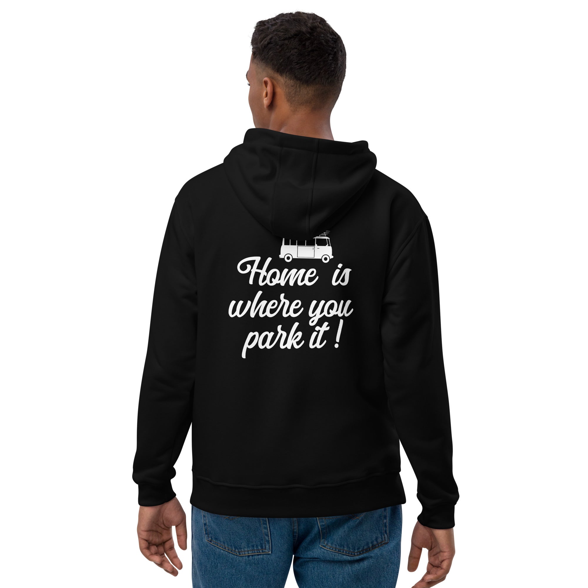 Premium eco hoodie Vintage Campers: Home is where you park it (front & back)