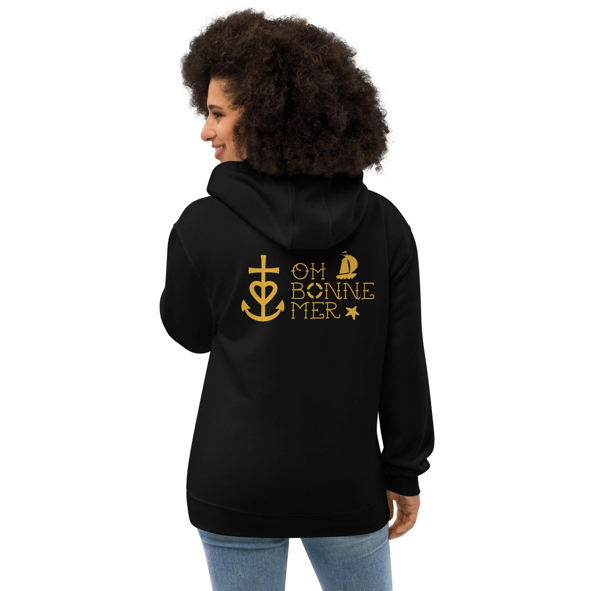 Premium eco hoodie Oh Bonne Mer 2 large pattern printed on back