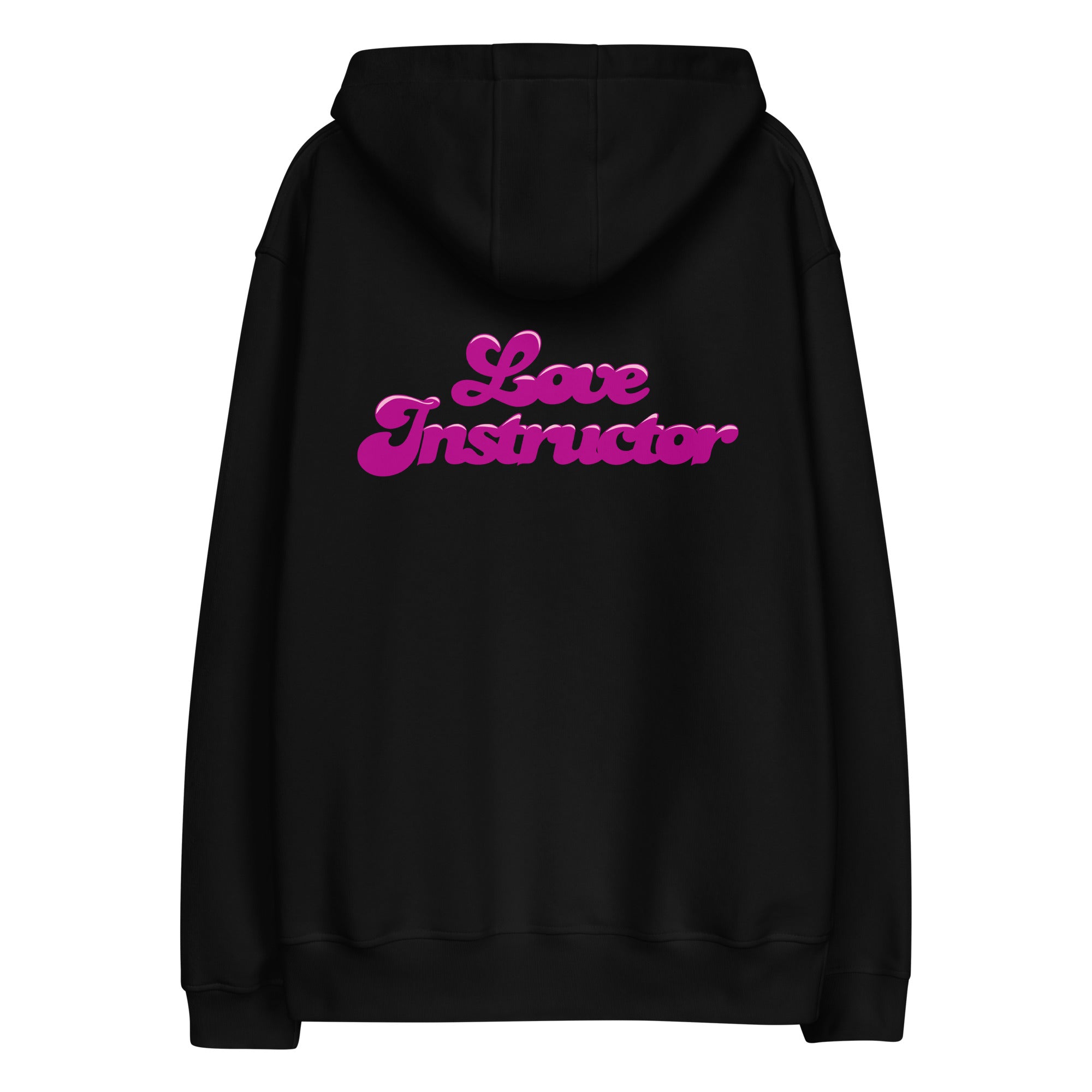 Sweat à capuche premium écologique Love Instructor Flamingo (face & dos)