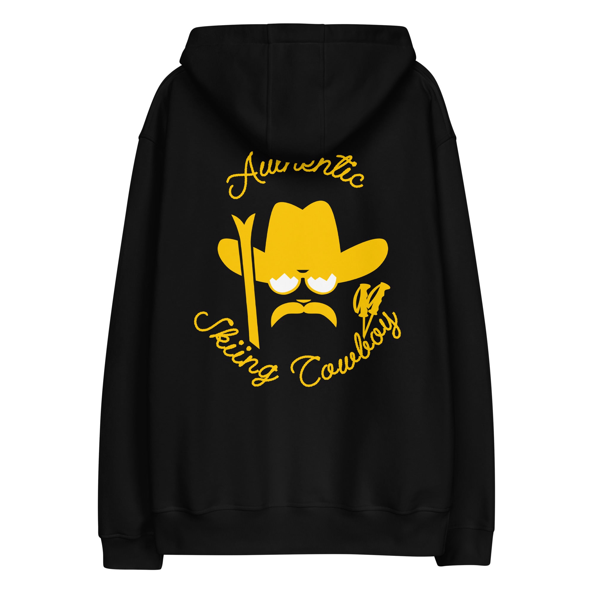 Sweat à capuche premium écologique Authentic Skiing Cowboy Gold (face & dos)