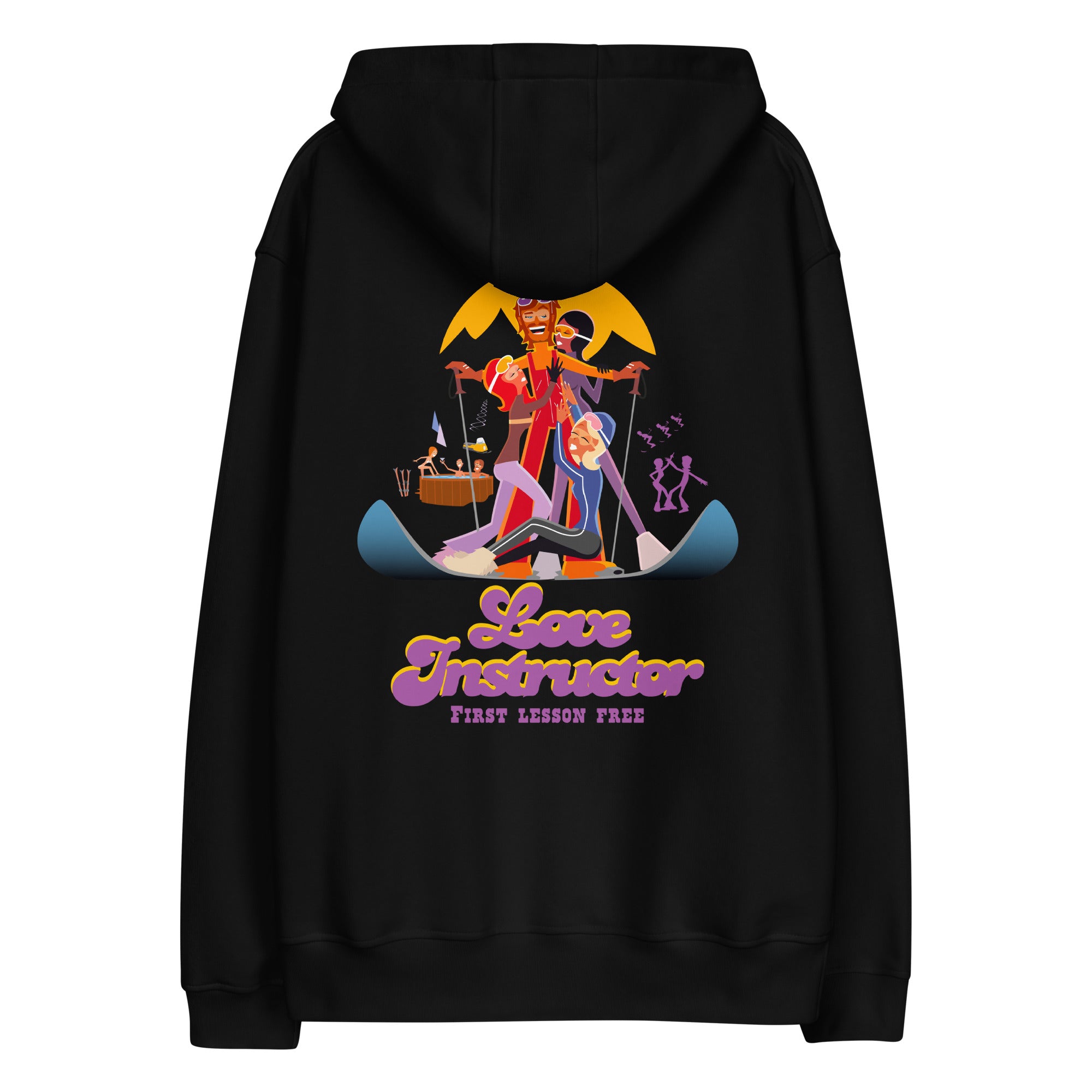 Sweat à capuche premium écologique Love Instructor First Lesson free (dos)