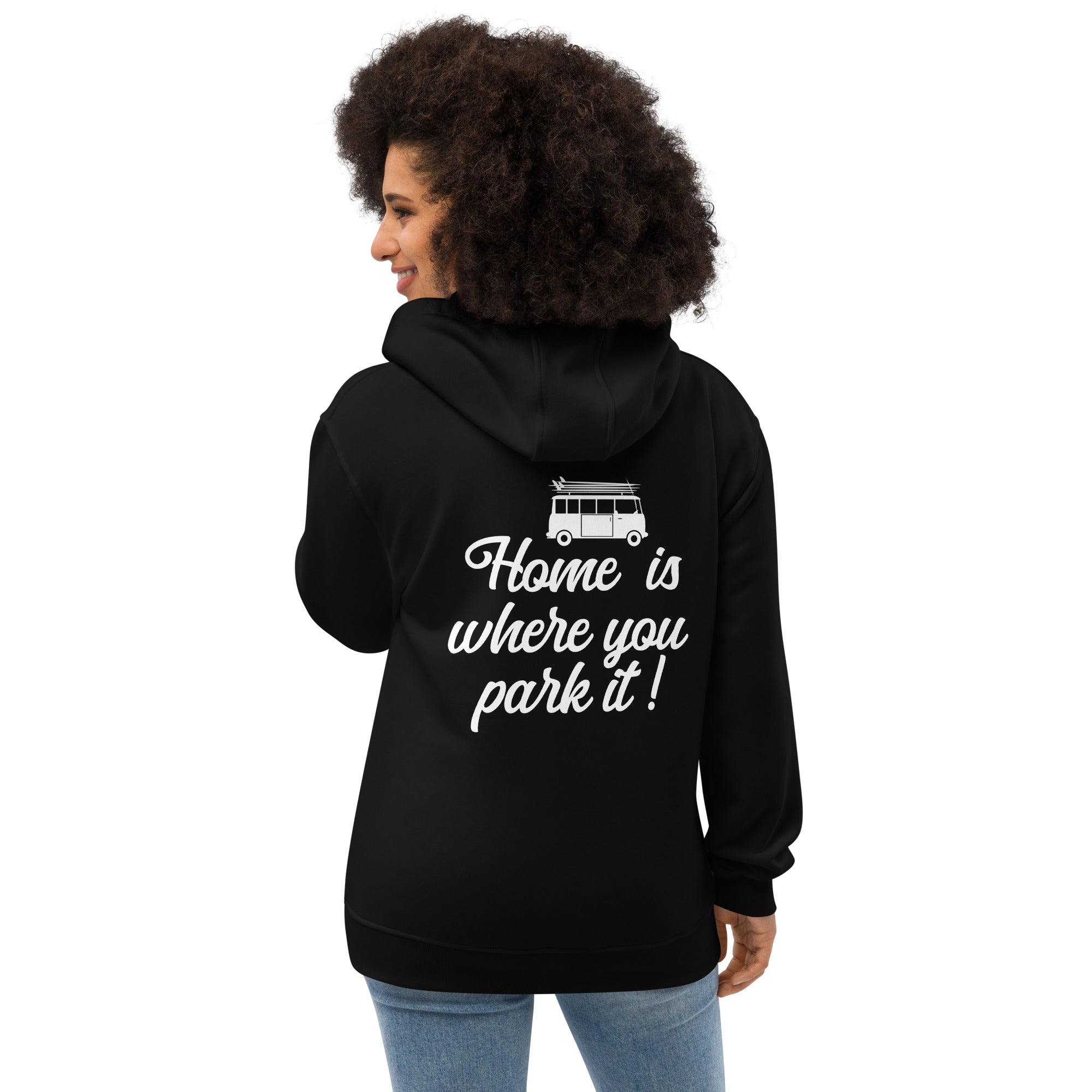 Premium eco hoodie Vintage Campers: Home is where you park it (front & back)