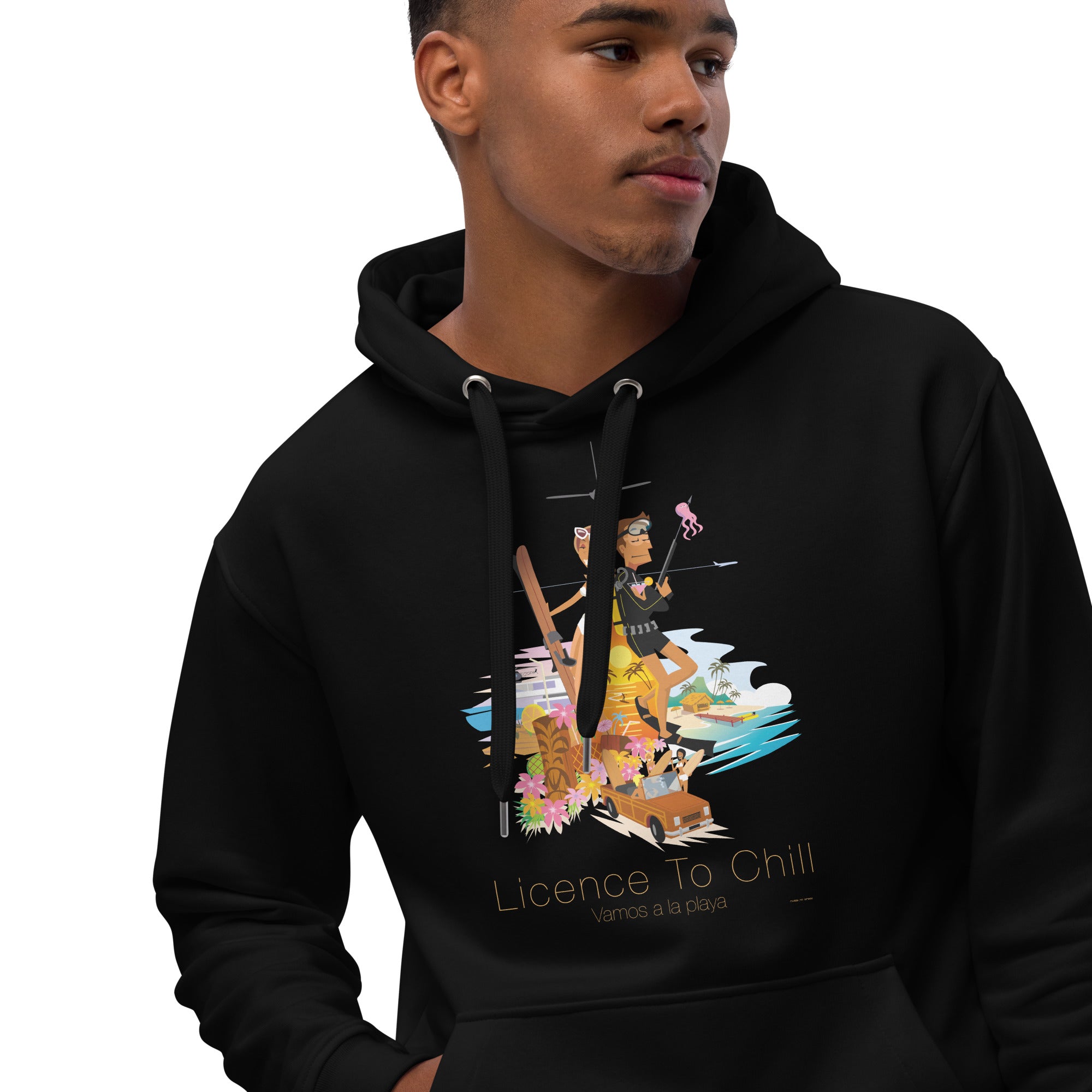 Sweat à capuche premium écologique License to Chill Vamos a la Playa