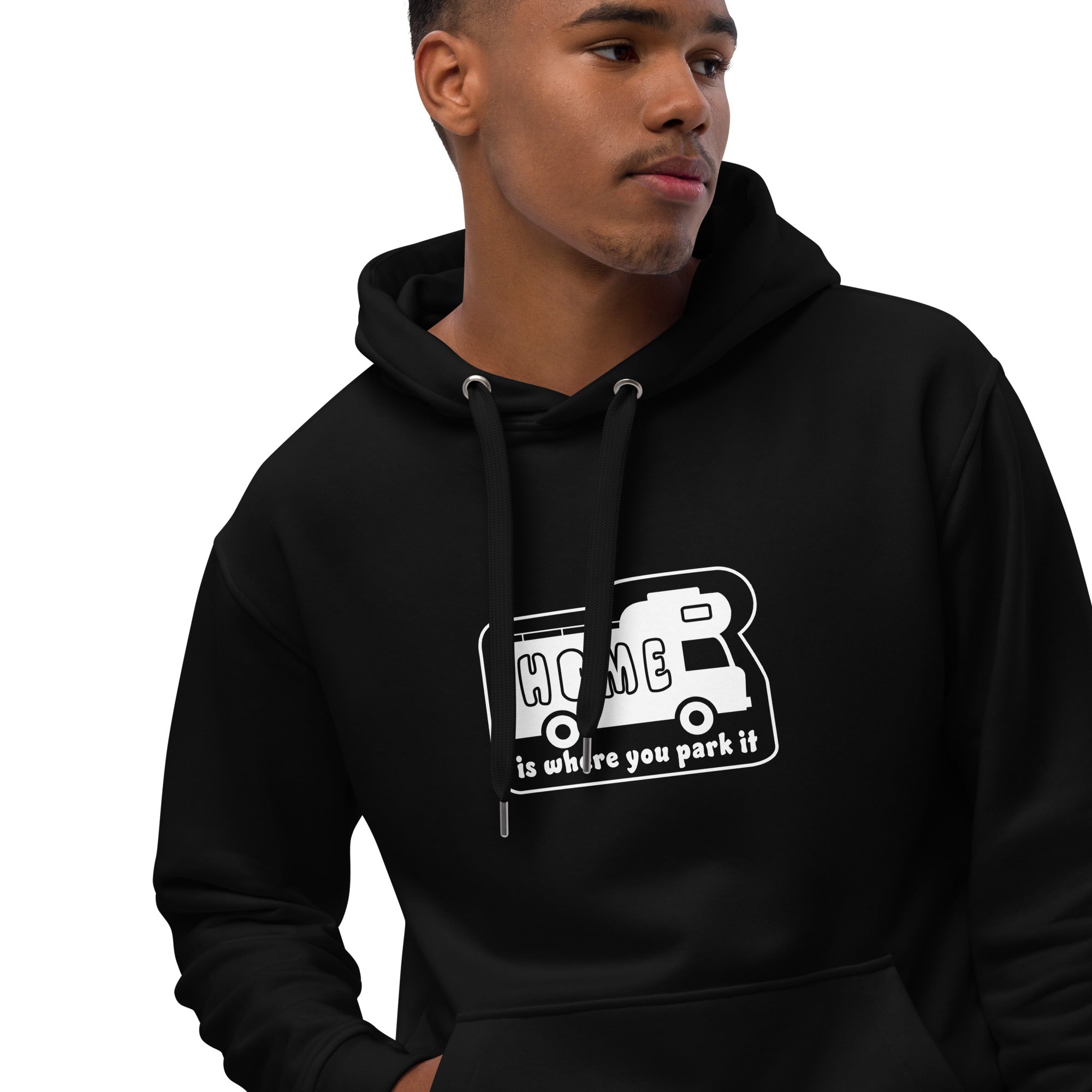 Premium eco hoodie Vintage Campers: Home is where you park it (front & back)