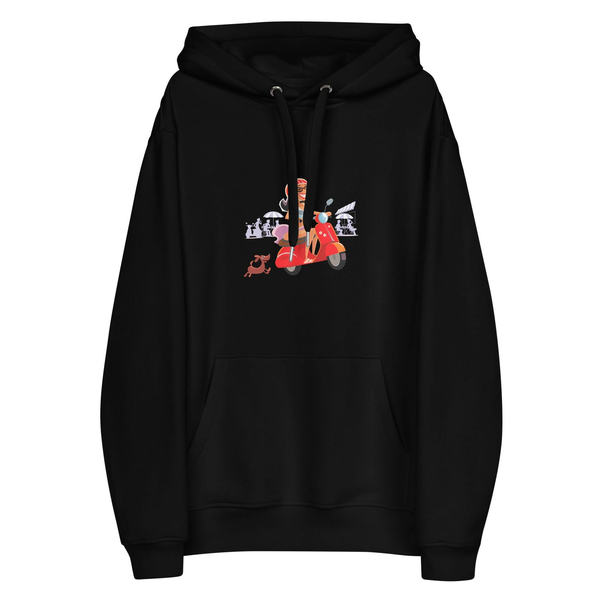Sweat à capuche premium écologique Vespa Girl in St Tropez