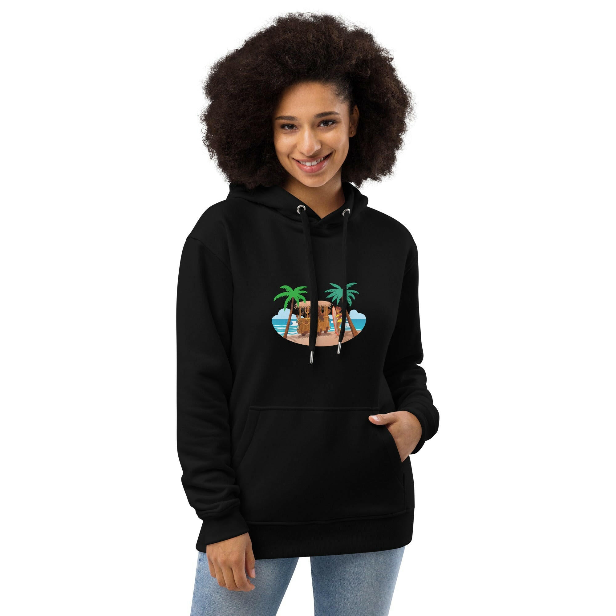 Premium eco hoodie Tiki Kombi (front & back)