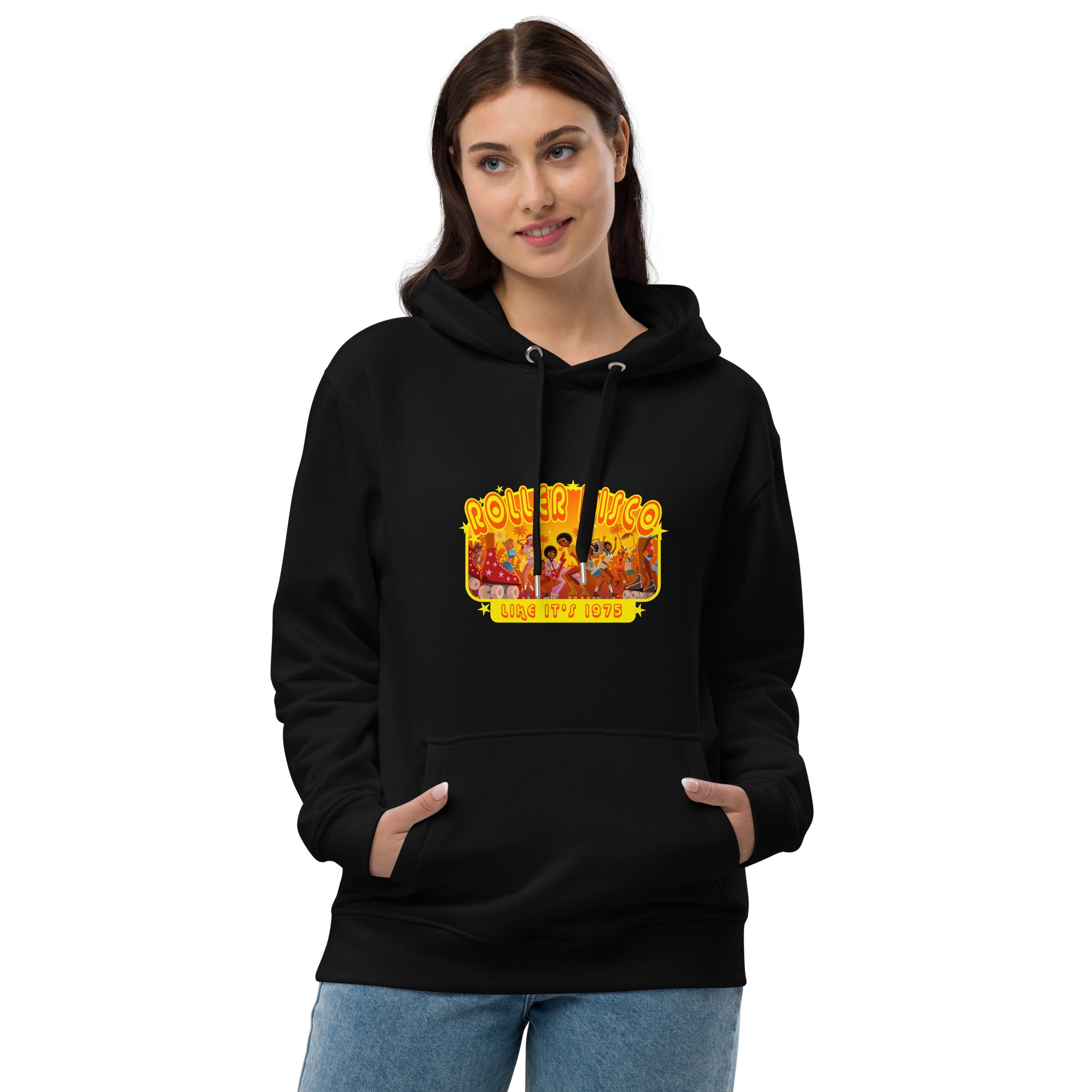 Sweat à capuche premium écologique Roller Disco 1975