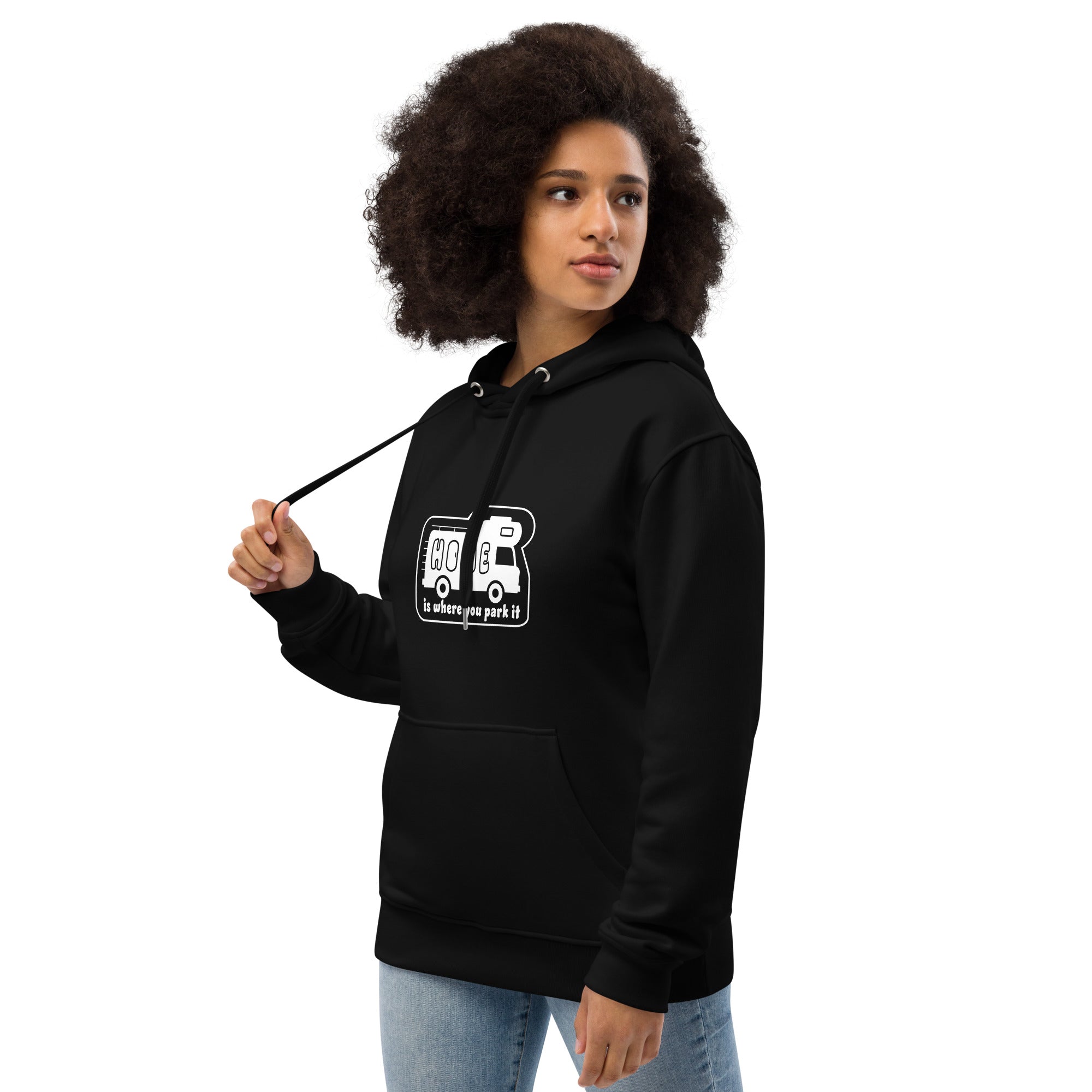 Premium eco hoodie Vintage Campers: Home is where you park it (front & back)