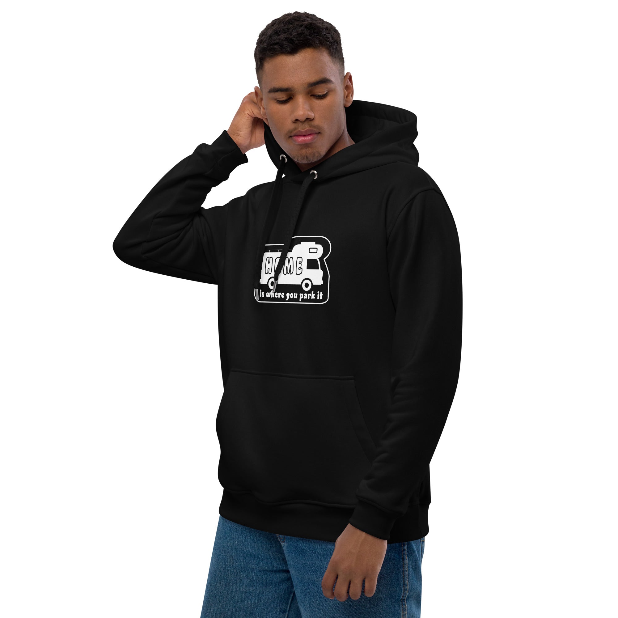 Premium eco hoodie Vintage Campers: Home is where you park it (front & back)