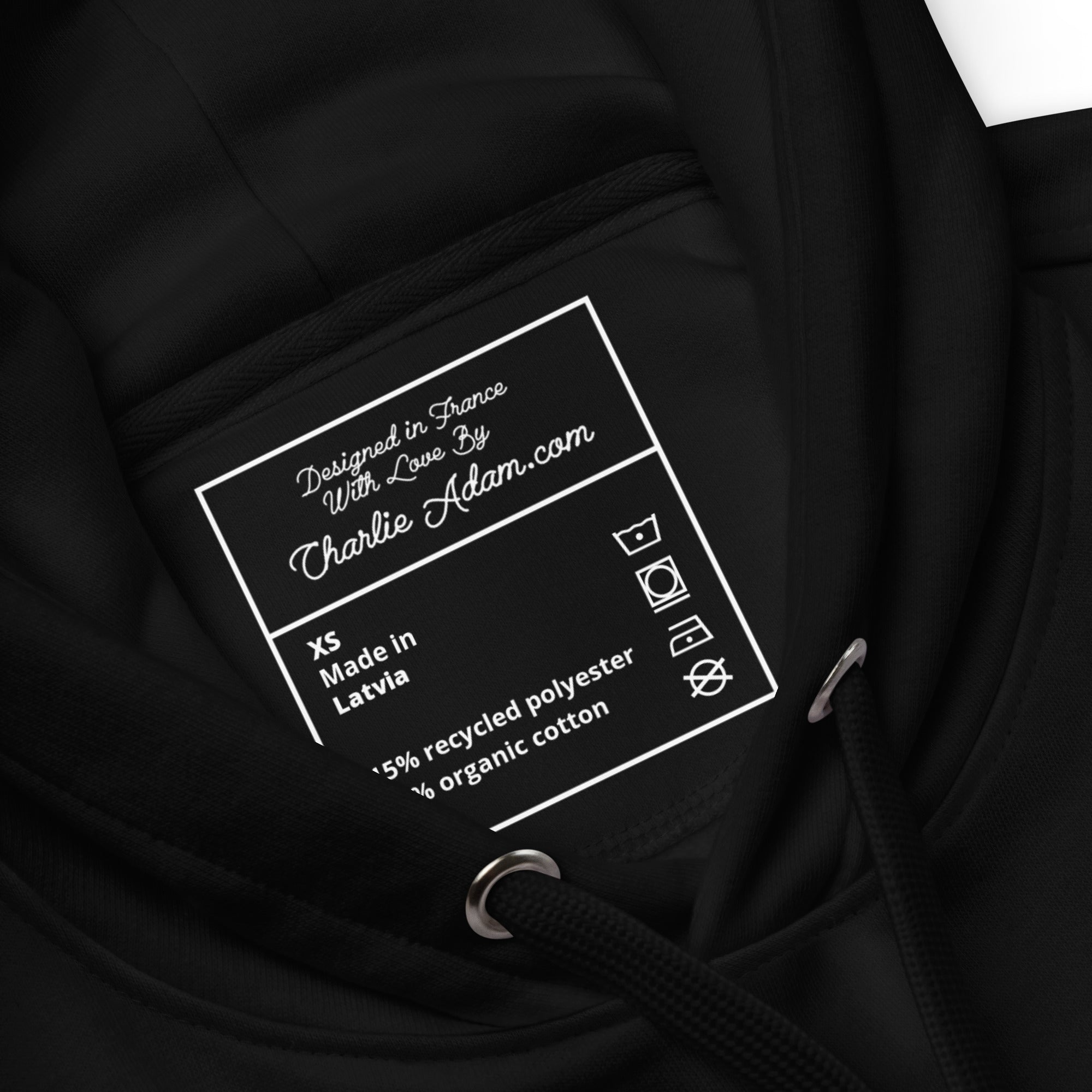 Premium eco hoodie Square Vintage Campers Home is where you park it white embroidered pattern