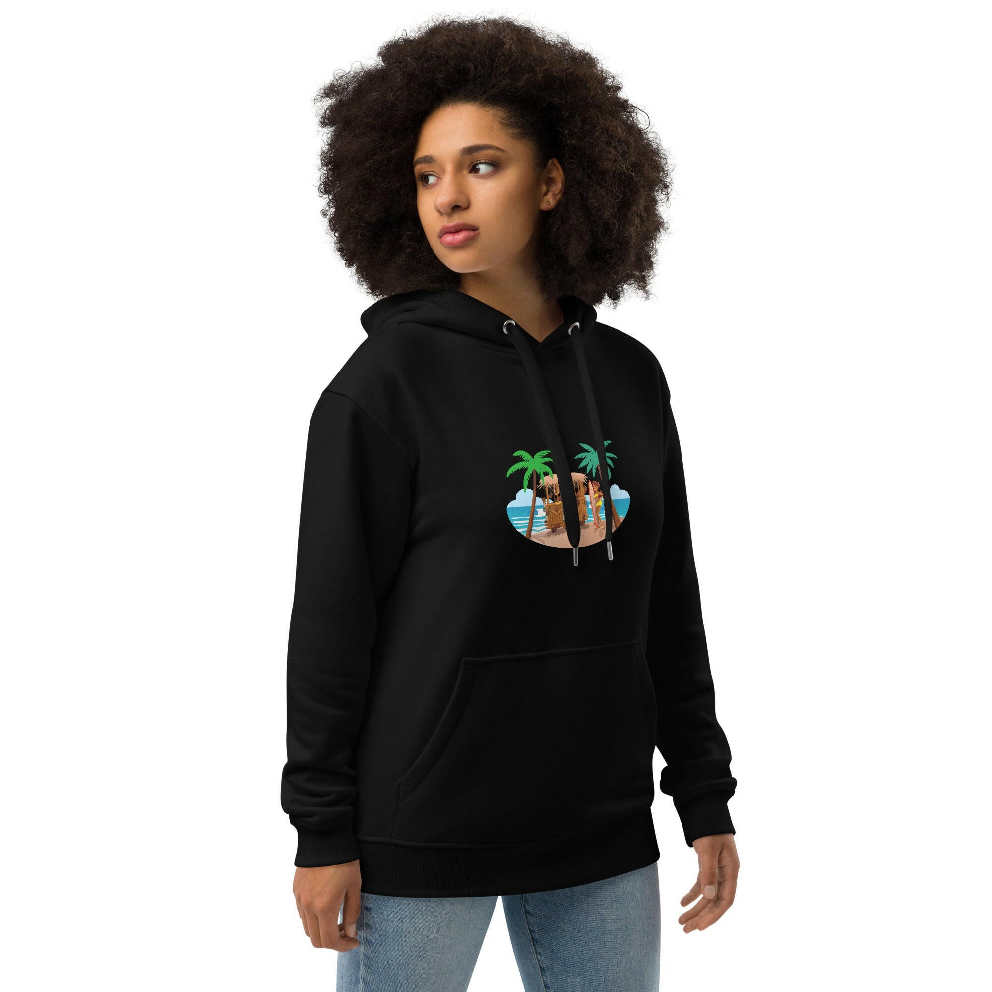 Premium eco hoodie Tiki Kombi (front & back)
