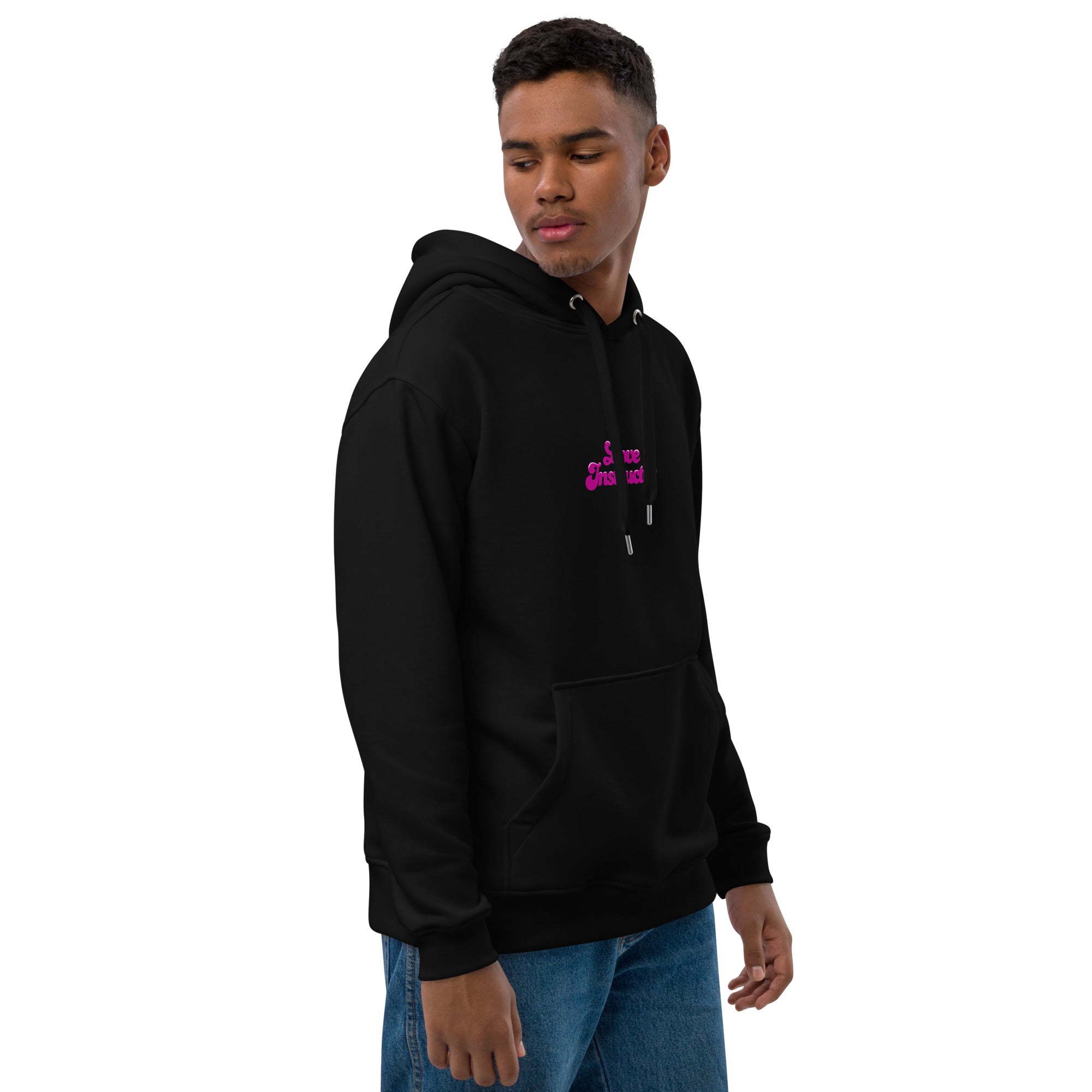 Sweat à capuche premium écologique Love Instructor Flamingo (face & dos)