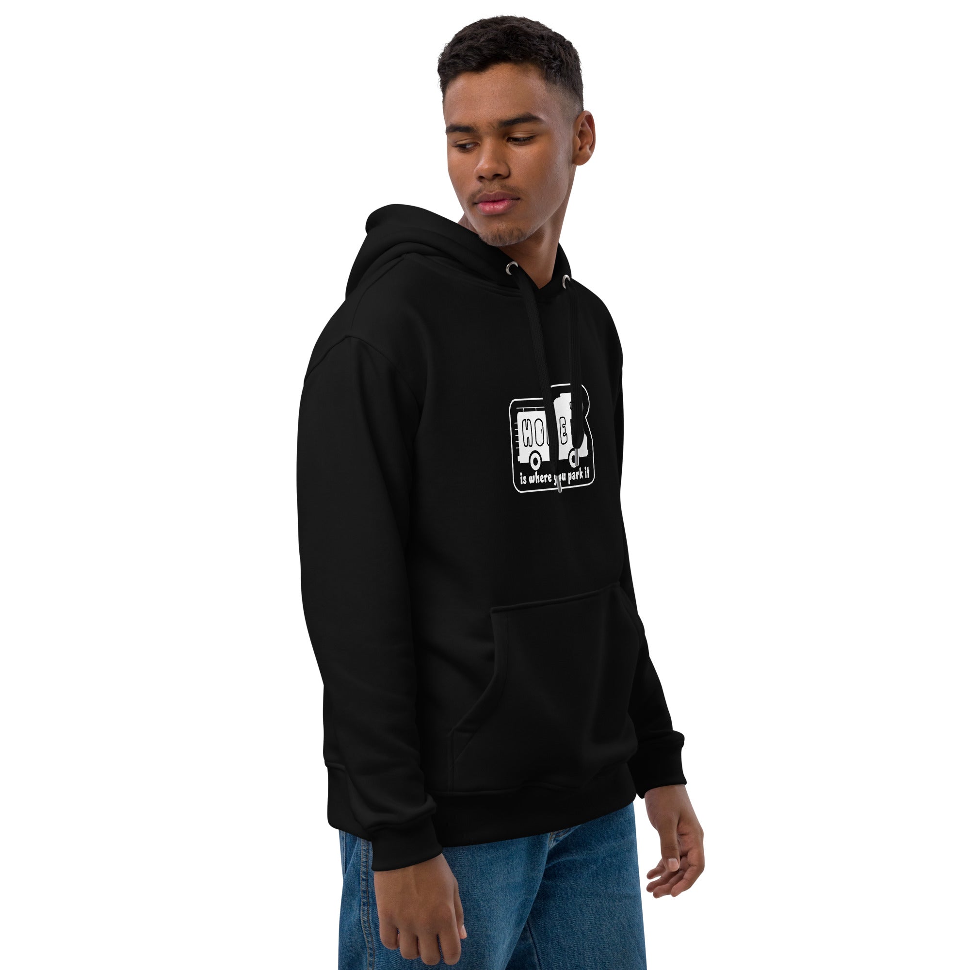 Premium eco hoodie Vintage Campers: Home is where you park it (front & back)
