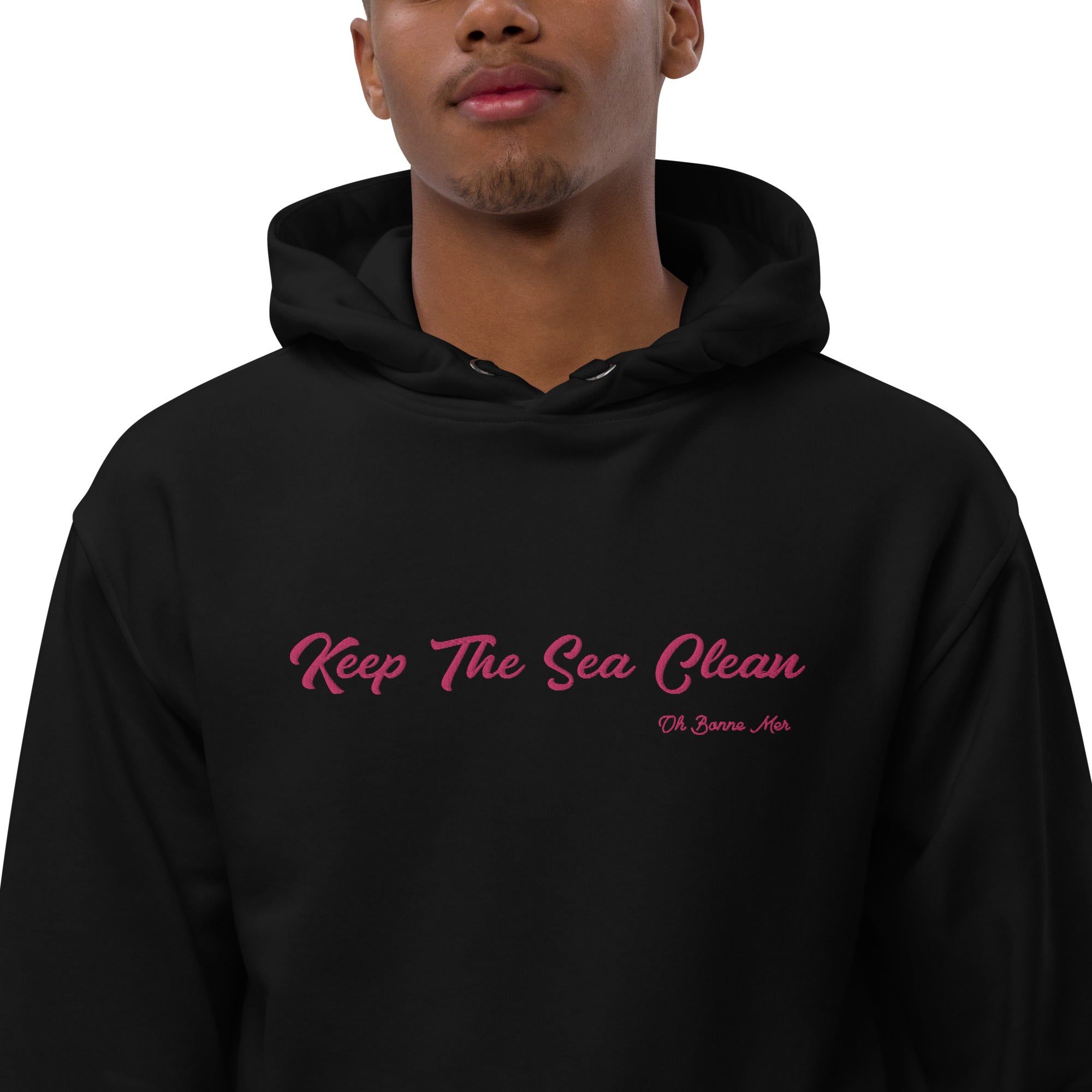 Sweat à capuche premium écologique Keep the Sea Clean Flamingo brodé