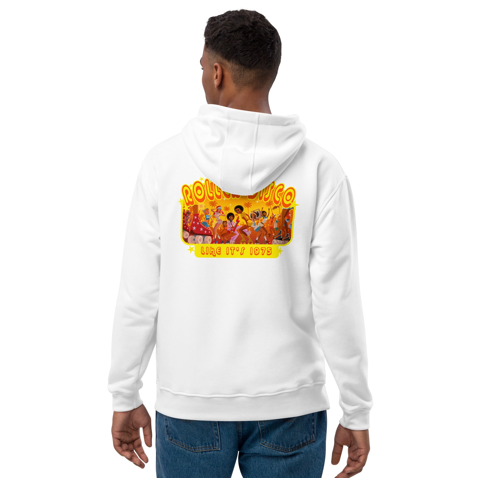 Sweat à capuche premium écologique Roller Disco 1975 (dos)