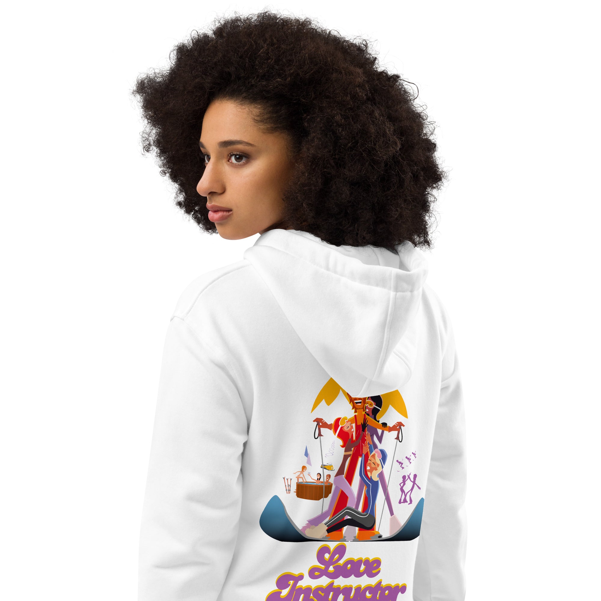 Sweat à capuche premium écologique Love Instructor First Lesson free (dos)