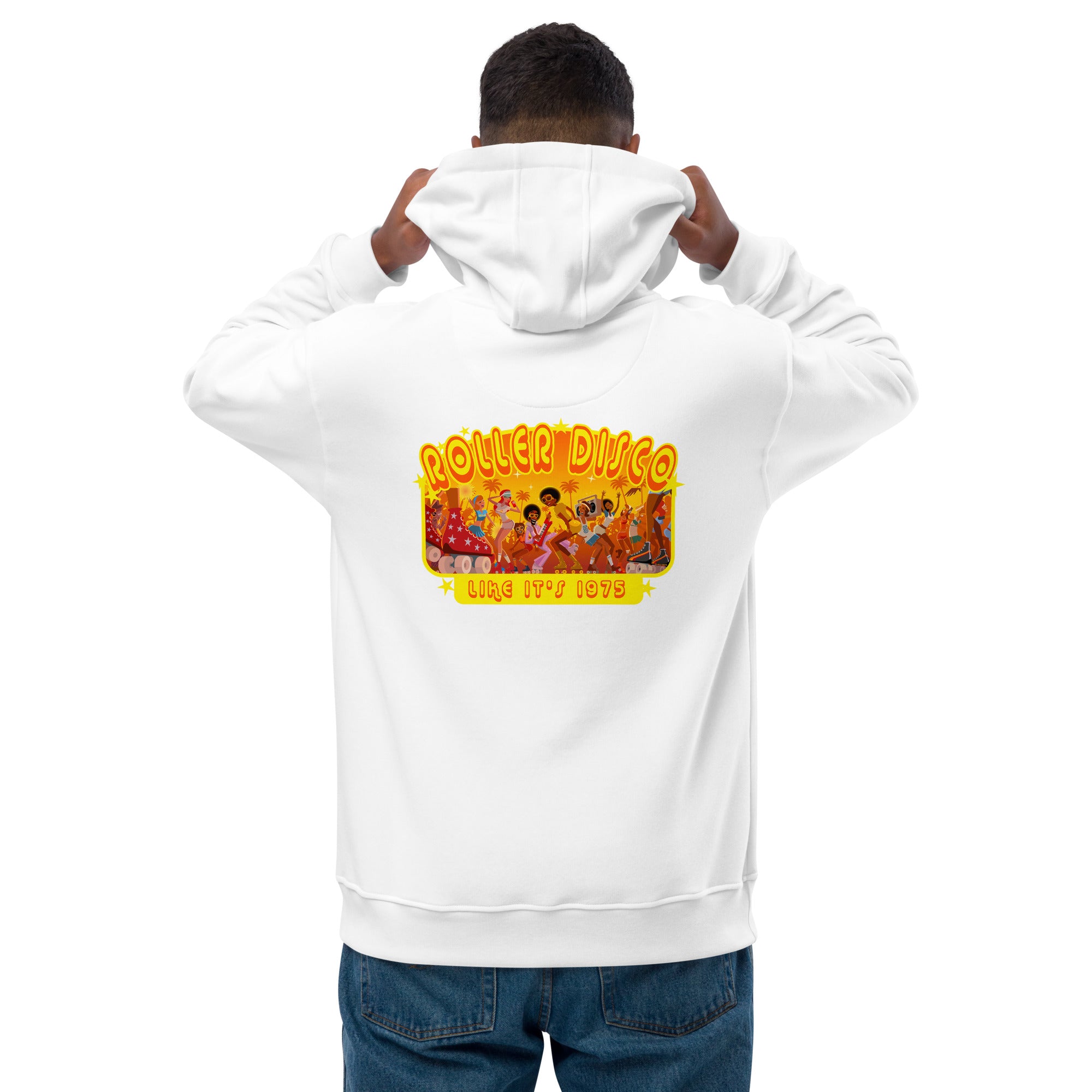 Sweat à capuche premium écologique Roller Disco 1975 (dos)